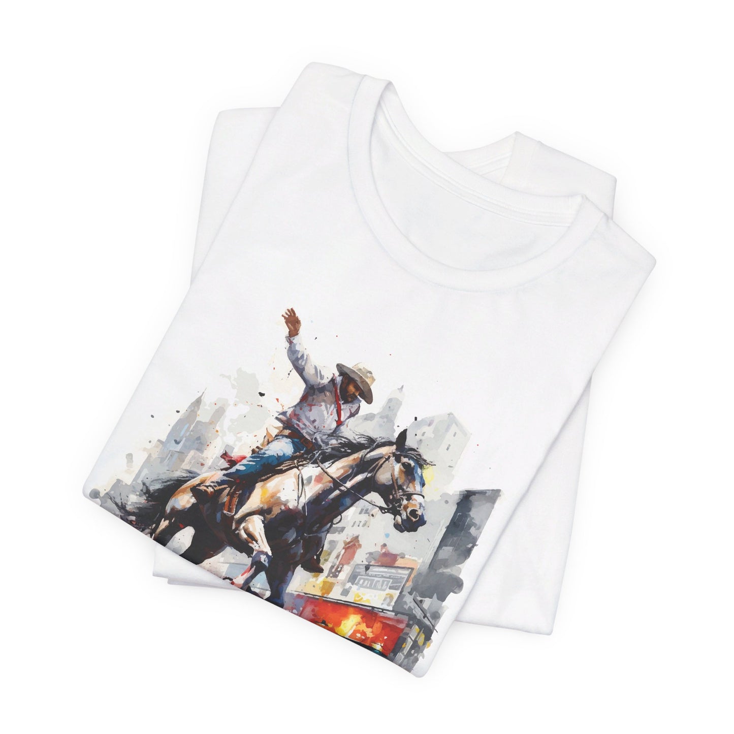Urban Rodeo: Bella Canvas T-shirt with Cowboy in Times Square