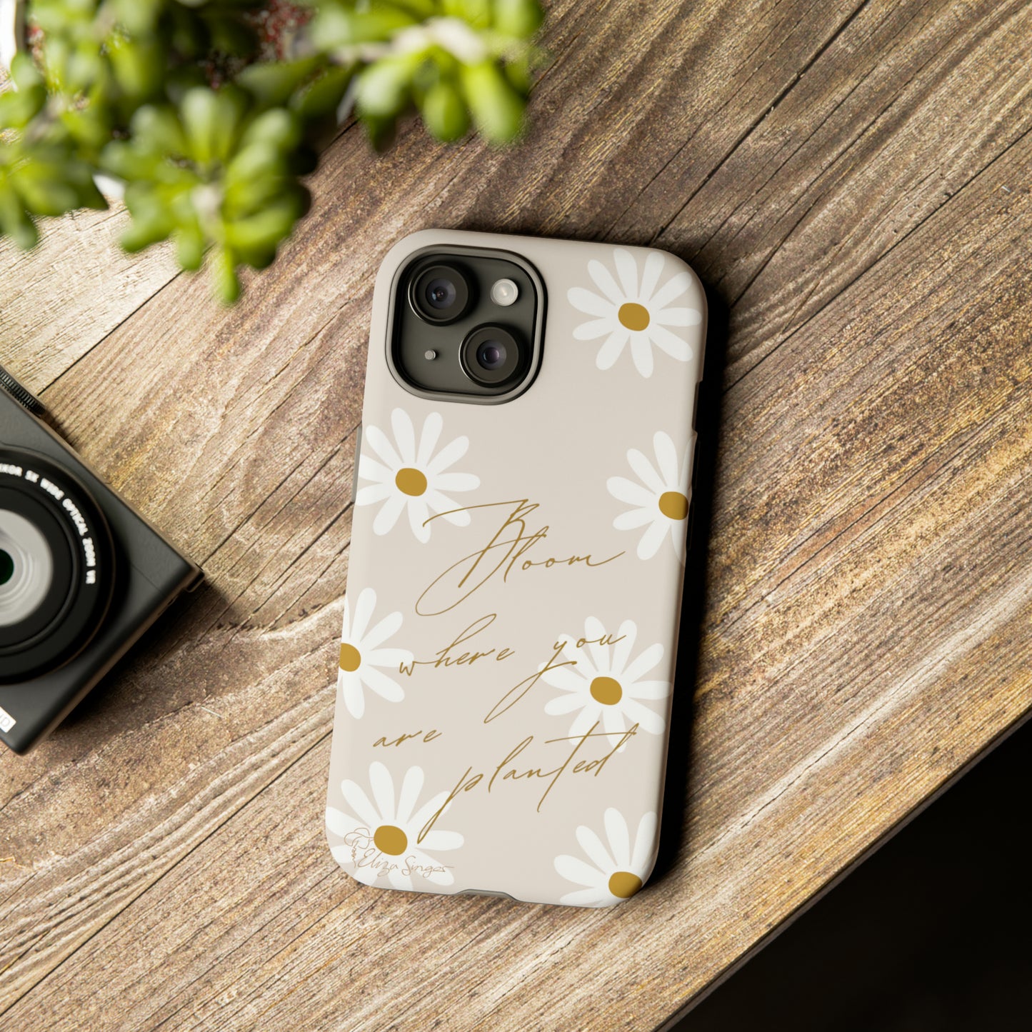 Sunny Boho Blooms: Boho Flower Daisy iPhone Tough Protective Case. A lively fusion of Flowers, Boho, and floral daisies design. Compatible with iPhone 15, 14, 13, XS, XR Pro/Max/Mini/P/Plus. Elevate Your Device with Bohemian Charm and Durability. #ElizaSinger #PhoneCase #FloralDesign