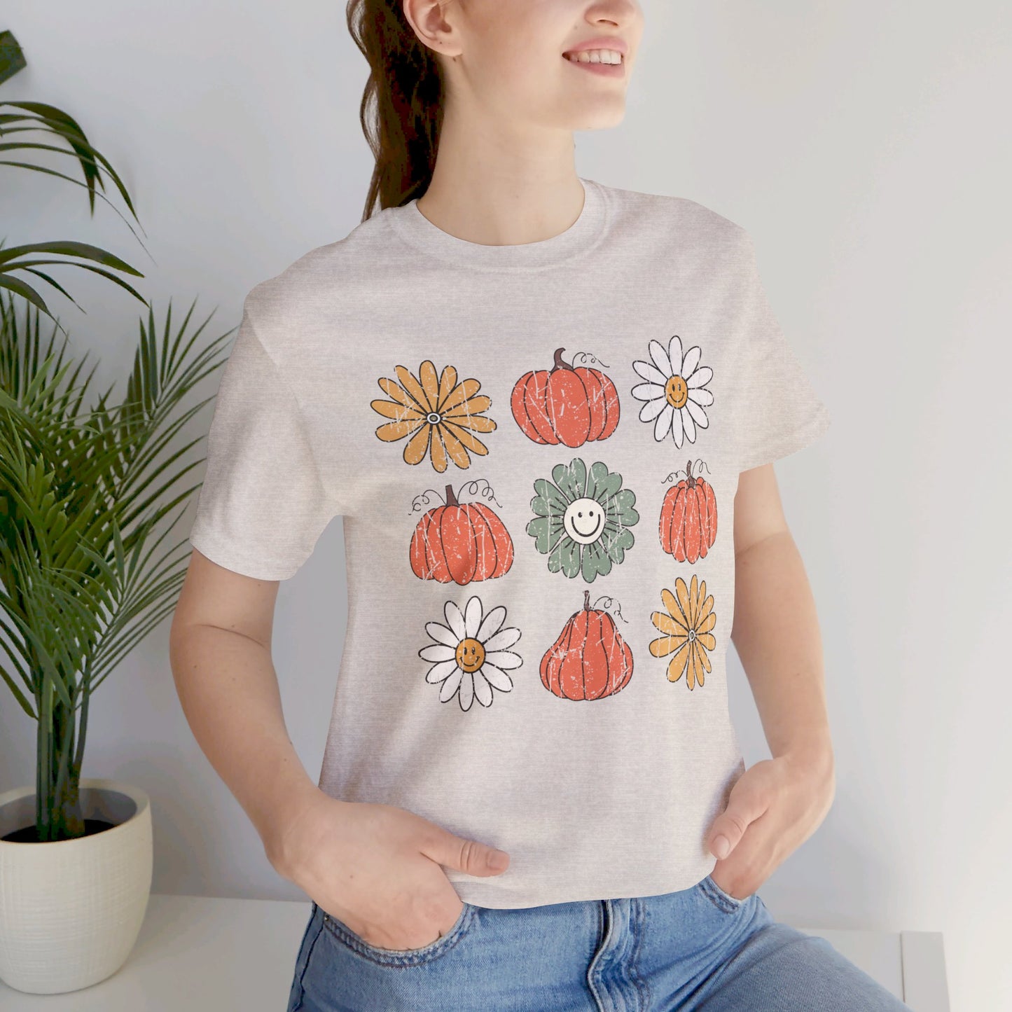 Daisy Pumpkin Patch: Halloween Bella Canvas T-shirt