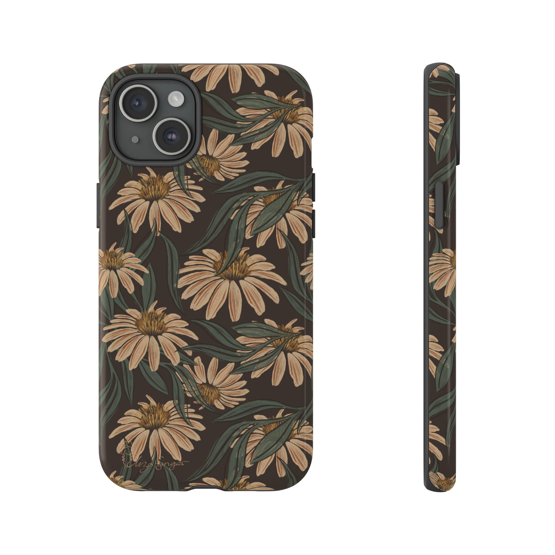 Meadows in Bloom: Boho Meadows Daisy iPhone Tough Protective Cover. A picturesque fusion of Flowers, Boho, and floral daisies in a Western design. Compatible with iPhone 15, 14, 13, XS, XR Pro/Max/Mini/P/Plus. Embrace Nature's Beauty with Style and Durability. #ElizaSinger #PhoneCase #BohoFloral