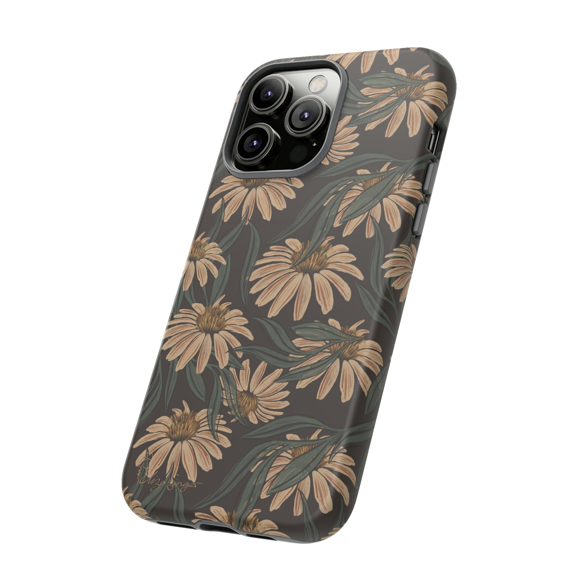 Meadows in Bloom: Boho Meadows Daisy iPhone Tough Protective Cover. A picturesque fusion of Flowers, Boho, and floral daisies in a Western design. Compatible with iPhone 15, 14, 13, XS, XR Pro/Max/Mini/P/Plus. Embrace Nature's Beauty with Style and Durability. #ElizaSinger #PhoneCase #BohoFloral