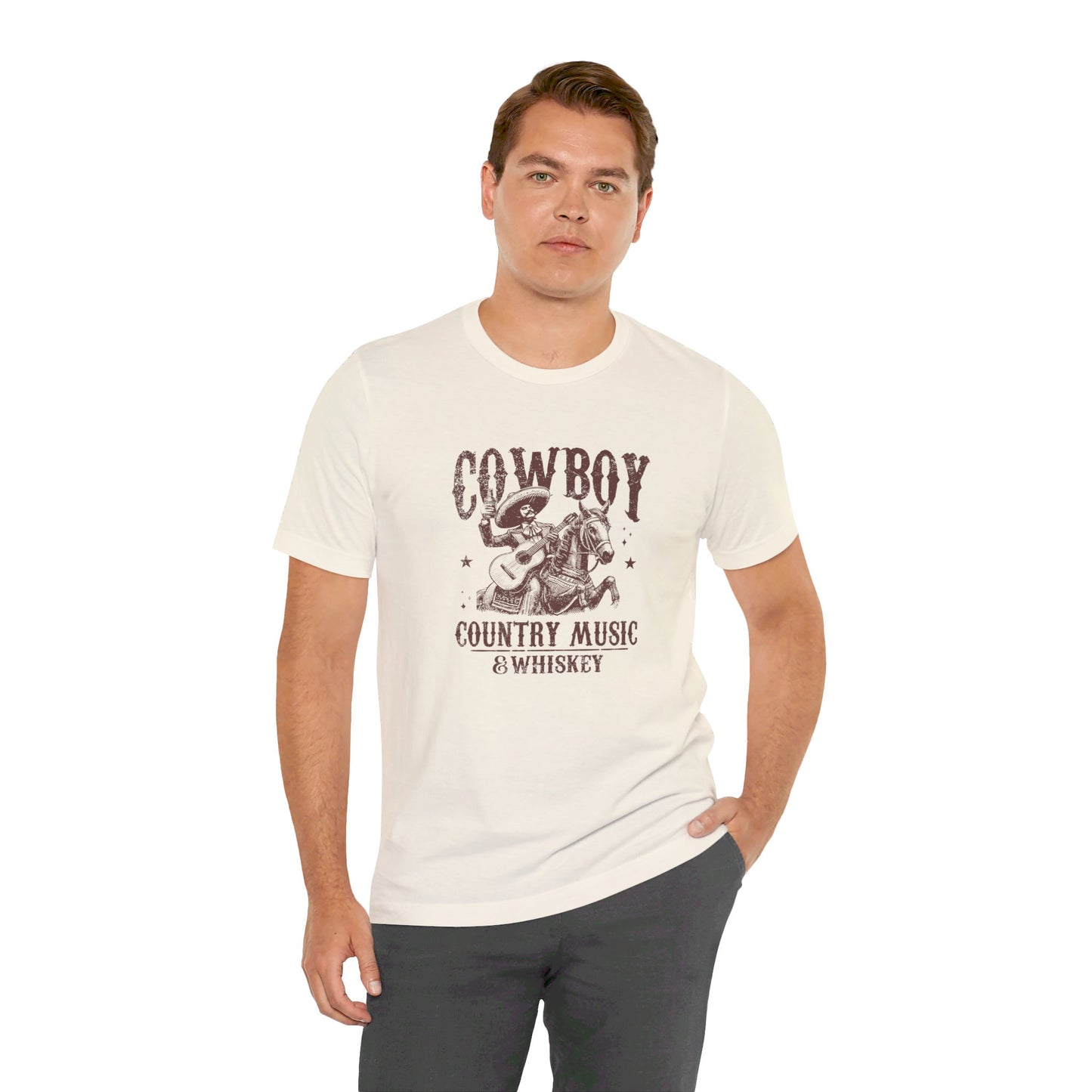 Cowboy Vibes: Bella Canvas T-shirt with Sombrero and Horse
