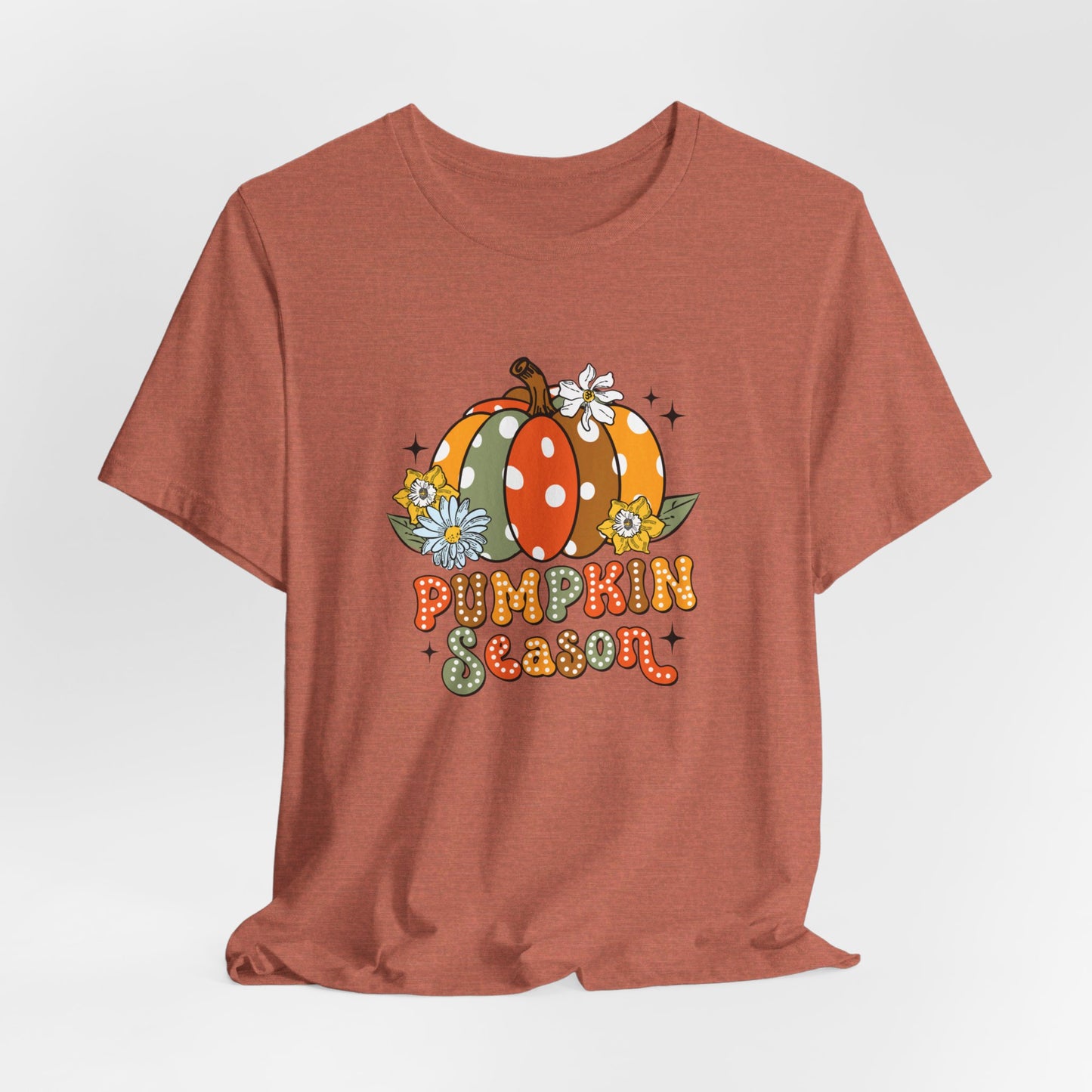 Pumpkin Season: Bella Canvas T-shirt with Multicolored Pumpkins