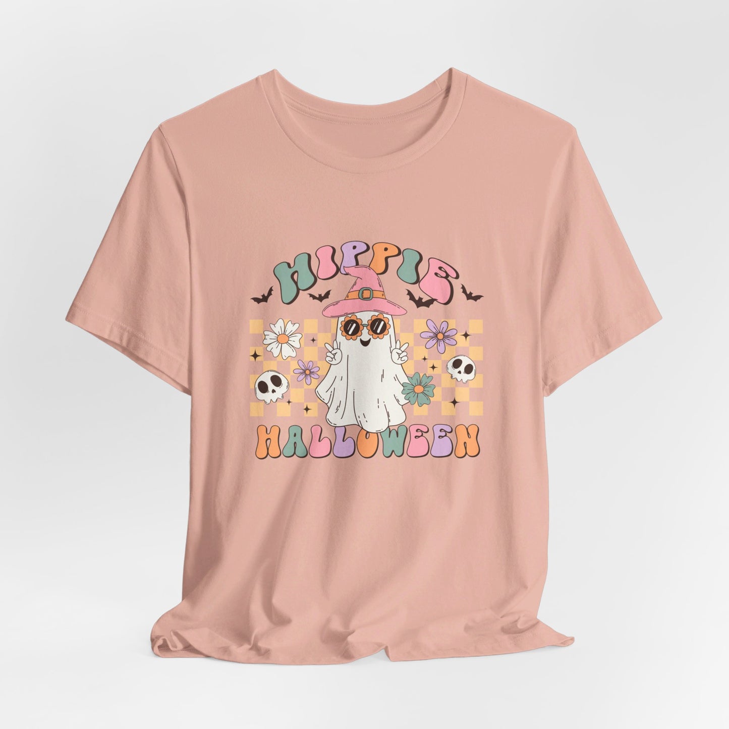 Hippie Halloween: Retro Ghost Bella Canvas T-shirt