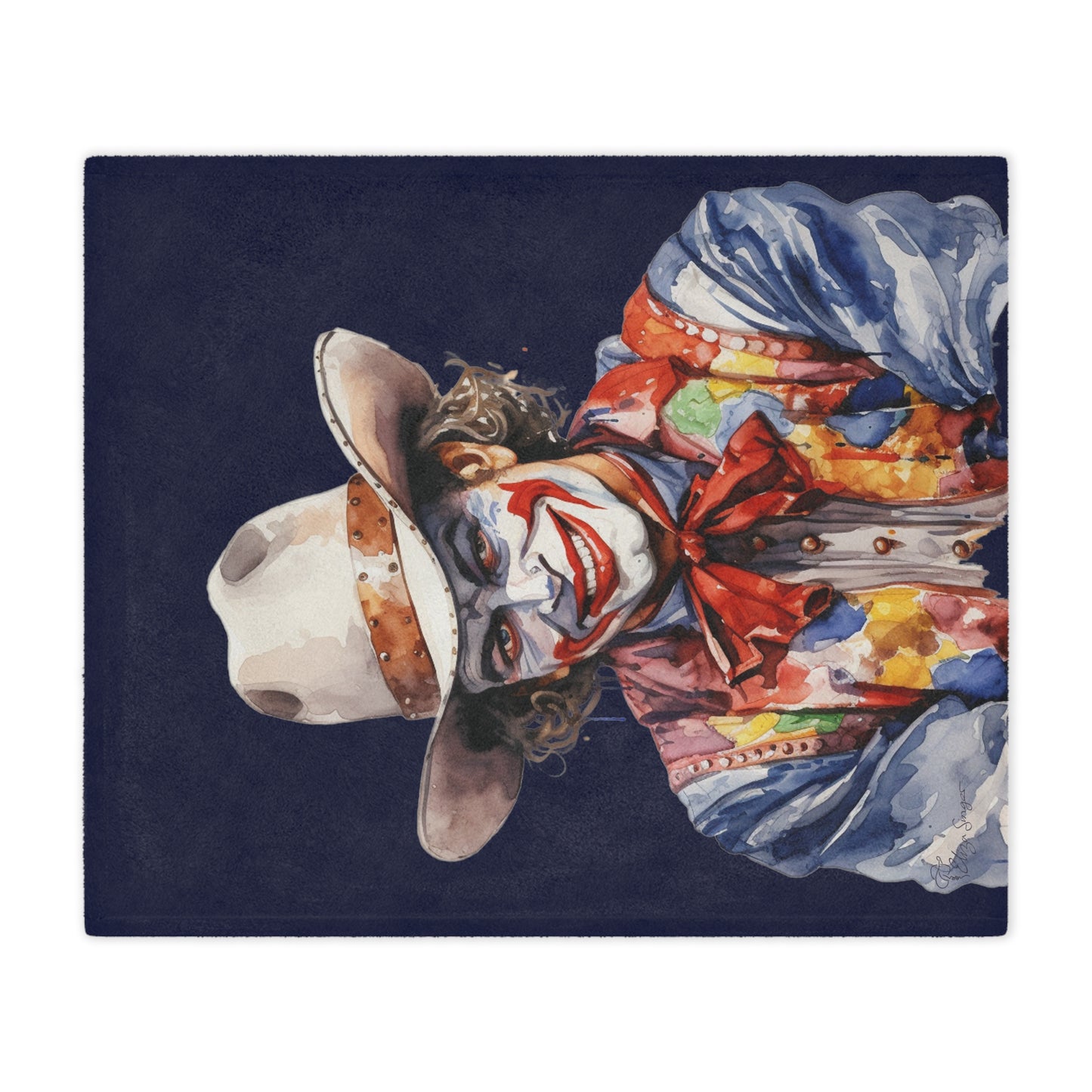 Dark Blue Rodeo Clown Minky Blanket
