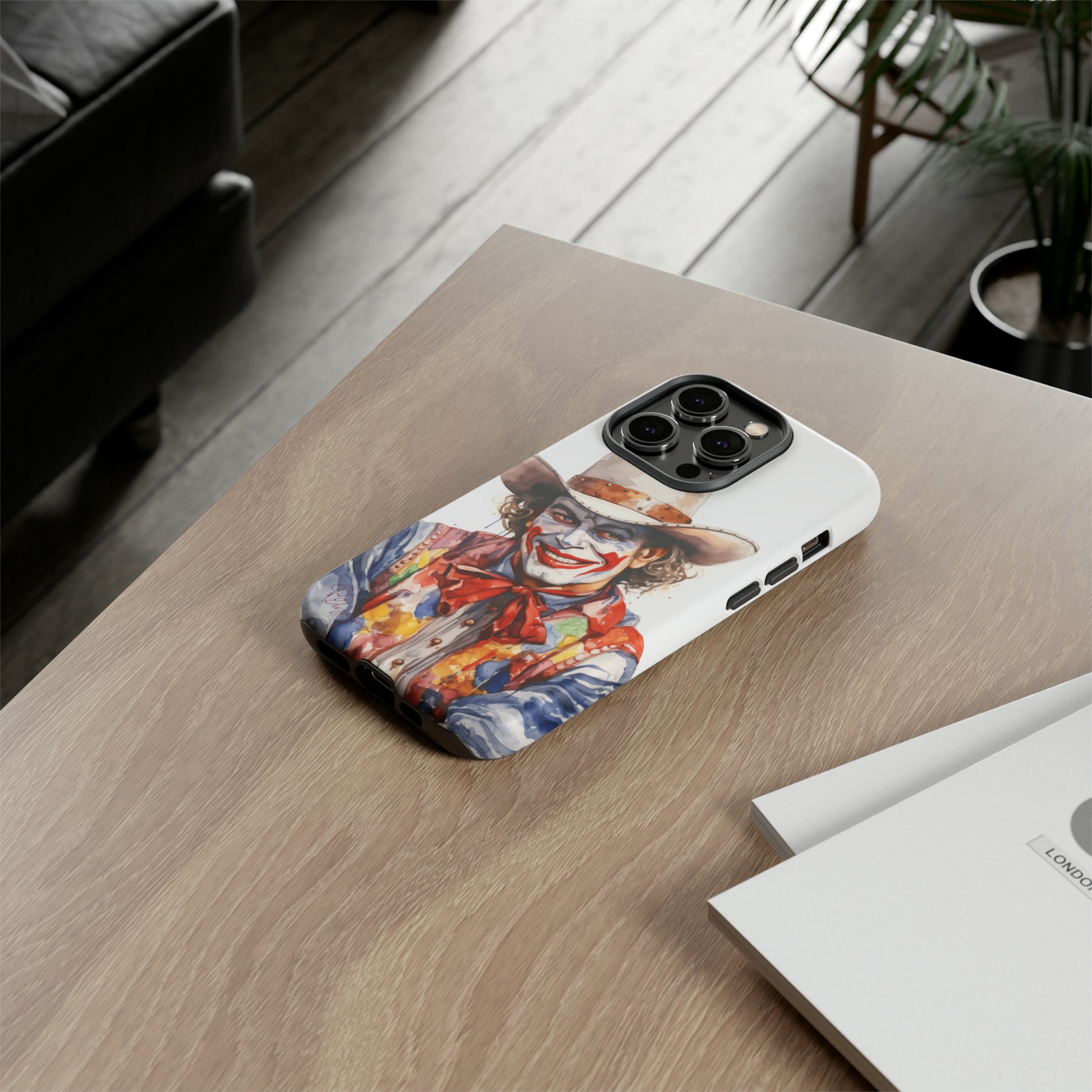 Unveiling our Tough Western Cell Phone Case: Watercolor Rodeo Clown Edition! Immerse yourself in the world of rodeo with this charming watercolor depiction of a rodeo clown on a white background. A perfect blend of style and durability.