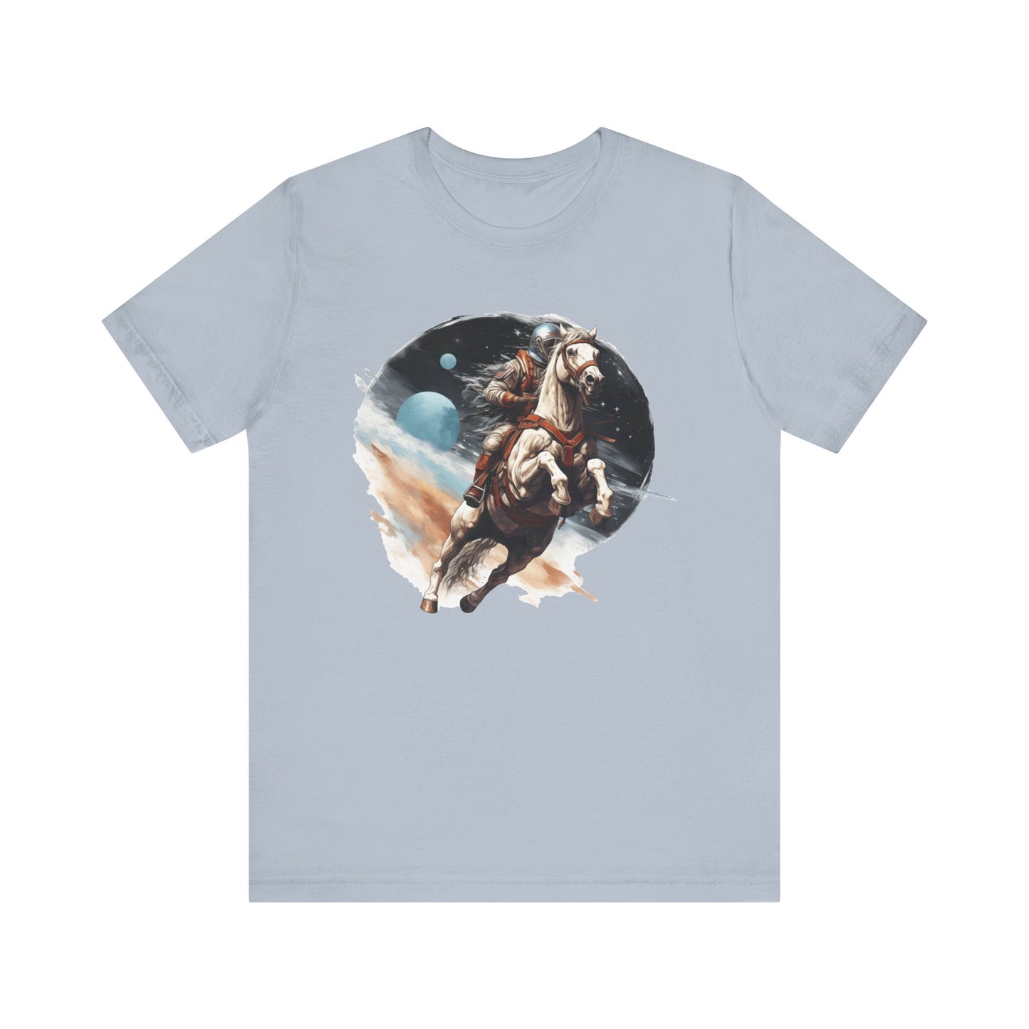 Intergalactic Rodeo: Astronaut on Horse Bella Canvas T-shirt