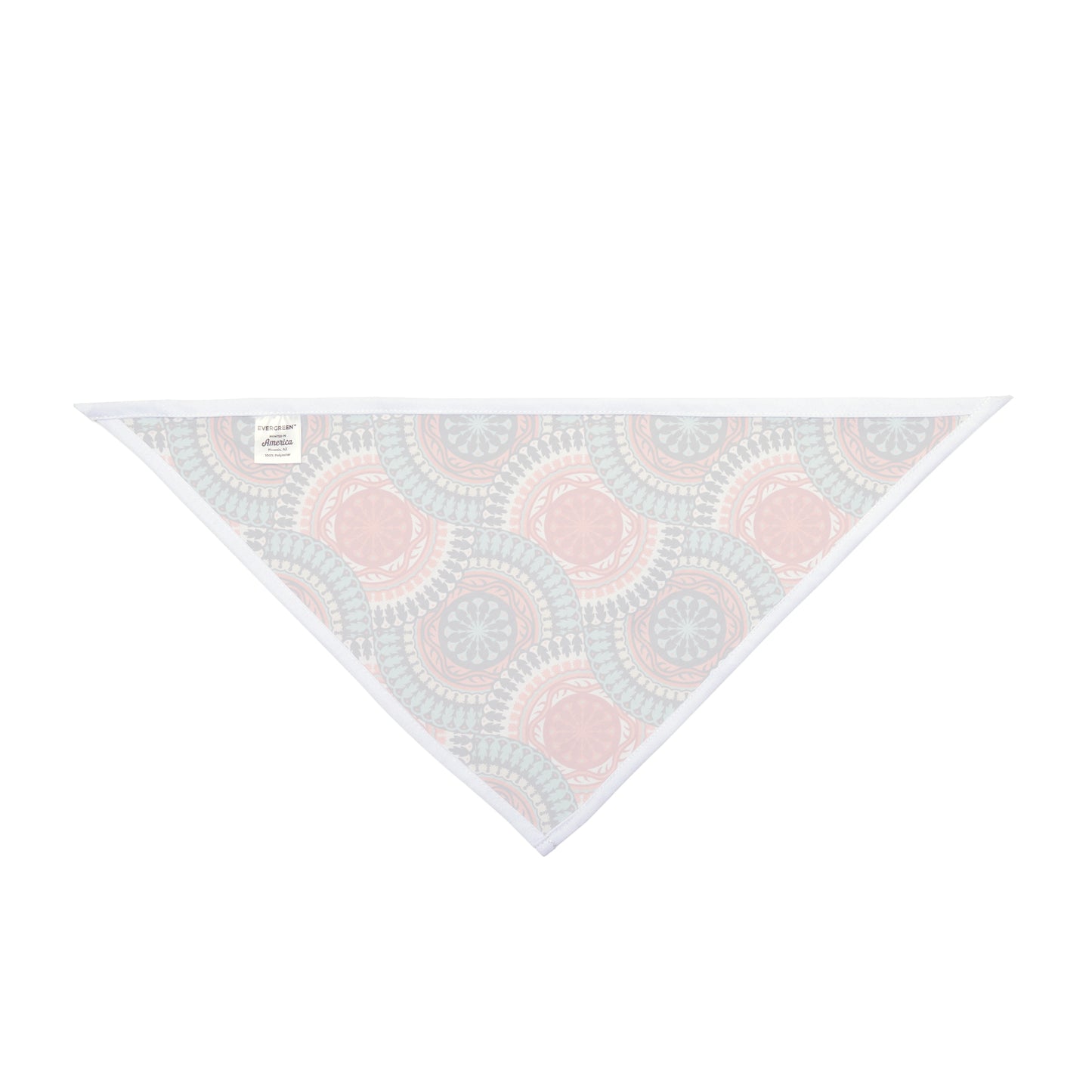 Step into a world of Western elegance with our Western Charm Dog Bandana/Wild Rag. The muted mandala-style design, almost resembling a Western concho, in colors of turquoise, coral, and dark purple creates a visually stunning and sophisticated accessory. Crafted from soft-spun polyester, this bandana/wild rag ensures both comfort