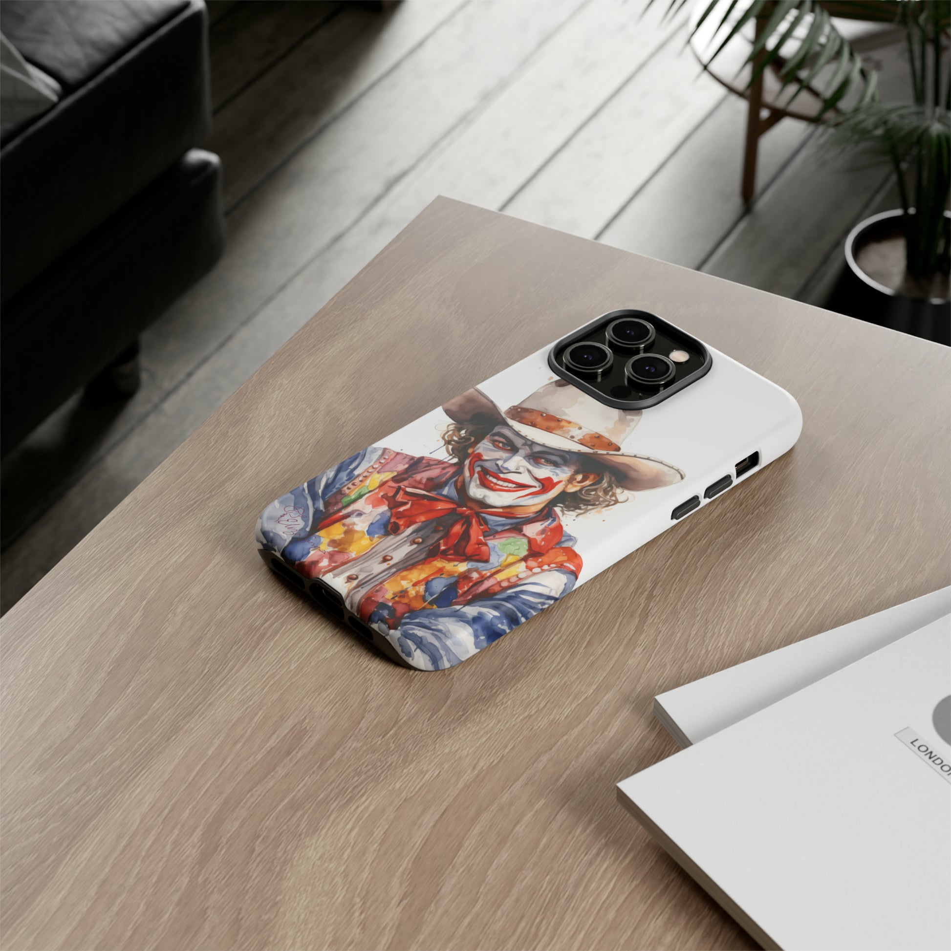 Unveiling our Tough Western Cell Phone Case: Watercolor Rodeo Clown Edition! Immerse yourself in the world of rodeo with this charming watercolor depiction of a rodeo clown on a white background. A perfect blend of style and durability.
