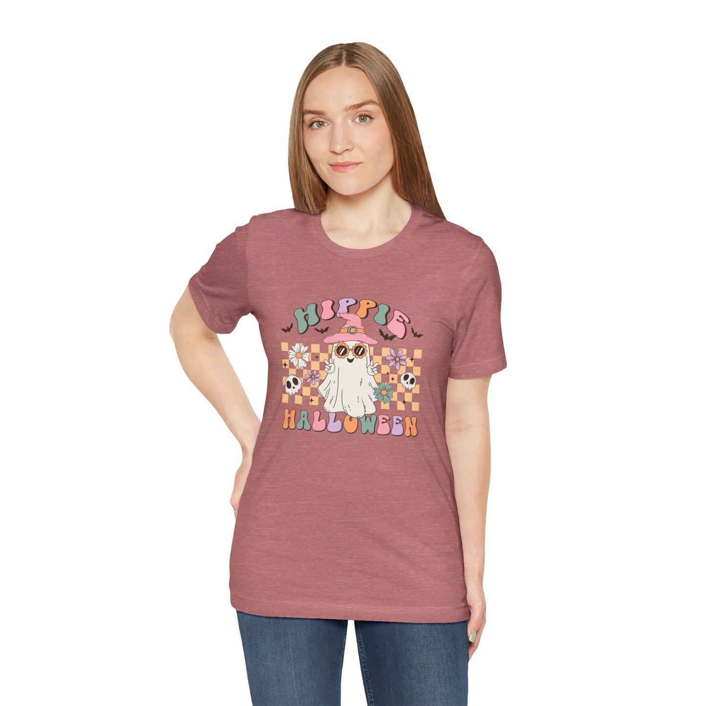 Hippie Halloween: Retro Ghost Bella Canvas T-shirt