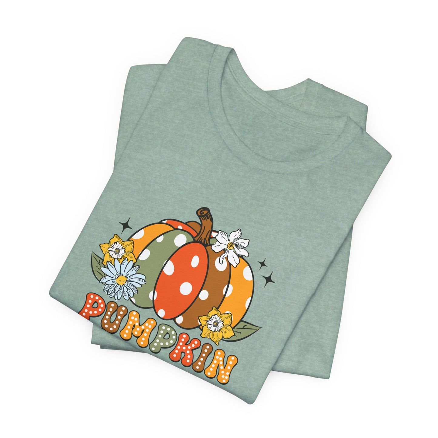 Pumpkin Season: Bella Canvas T-shirt with Multicolored Pumpkins