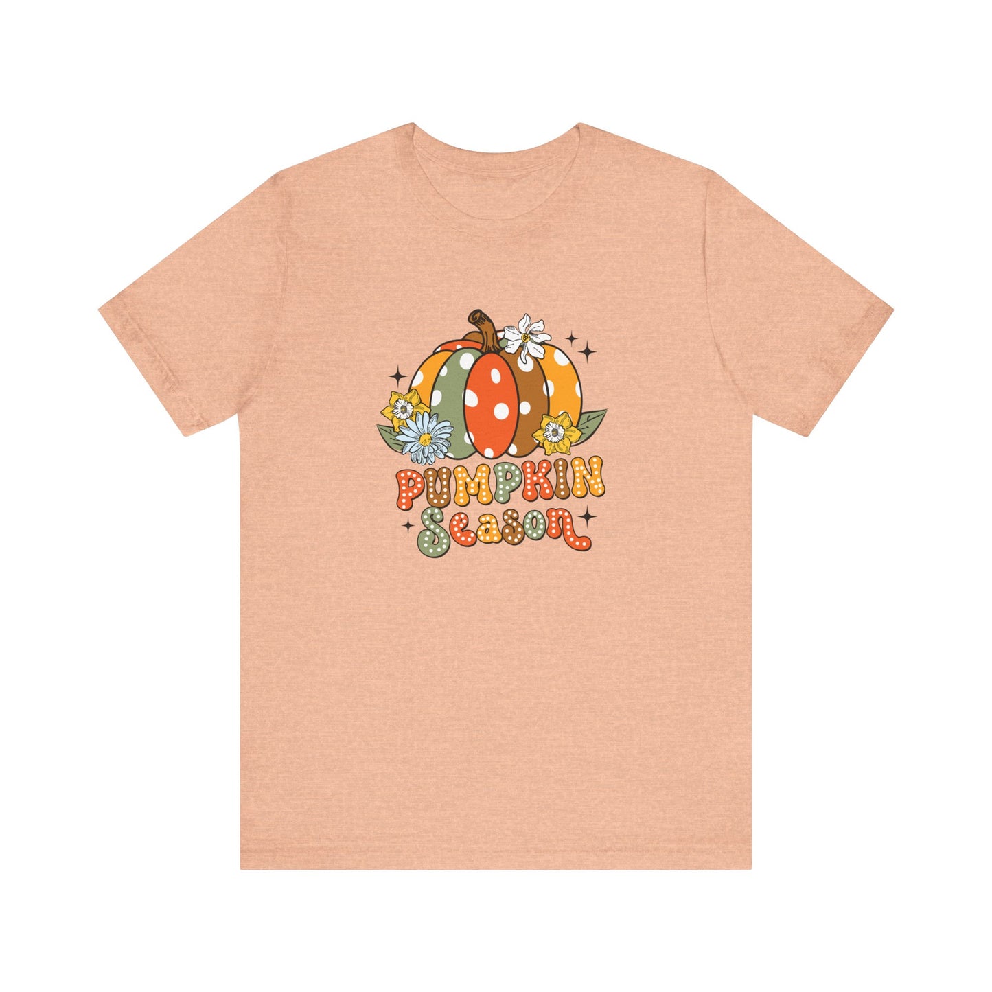 Pumpkin Season: Bella Canvas T-shirt with Multicolored Pumpkins