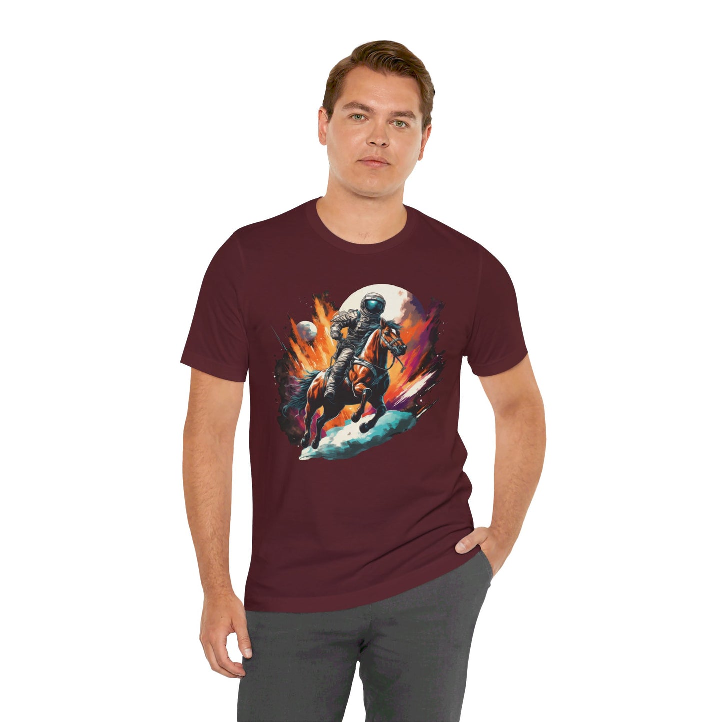 Astronaut Cowboy in Space: Colorful Bella Canvas T-shirt