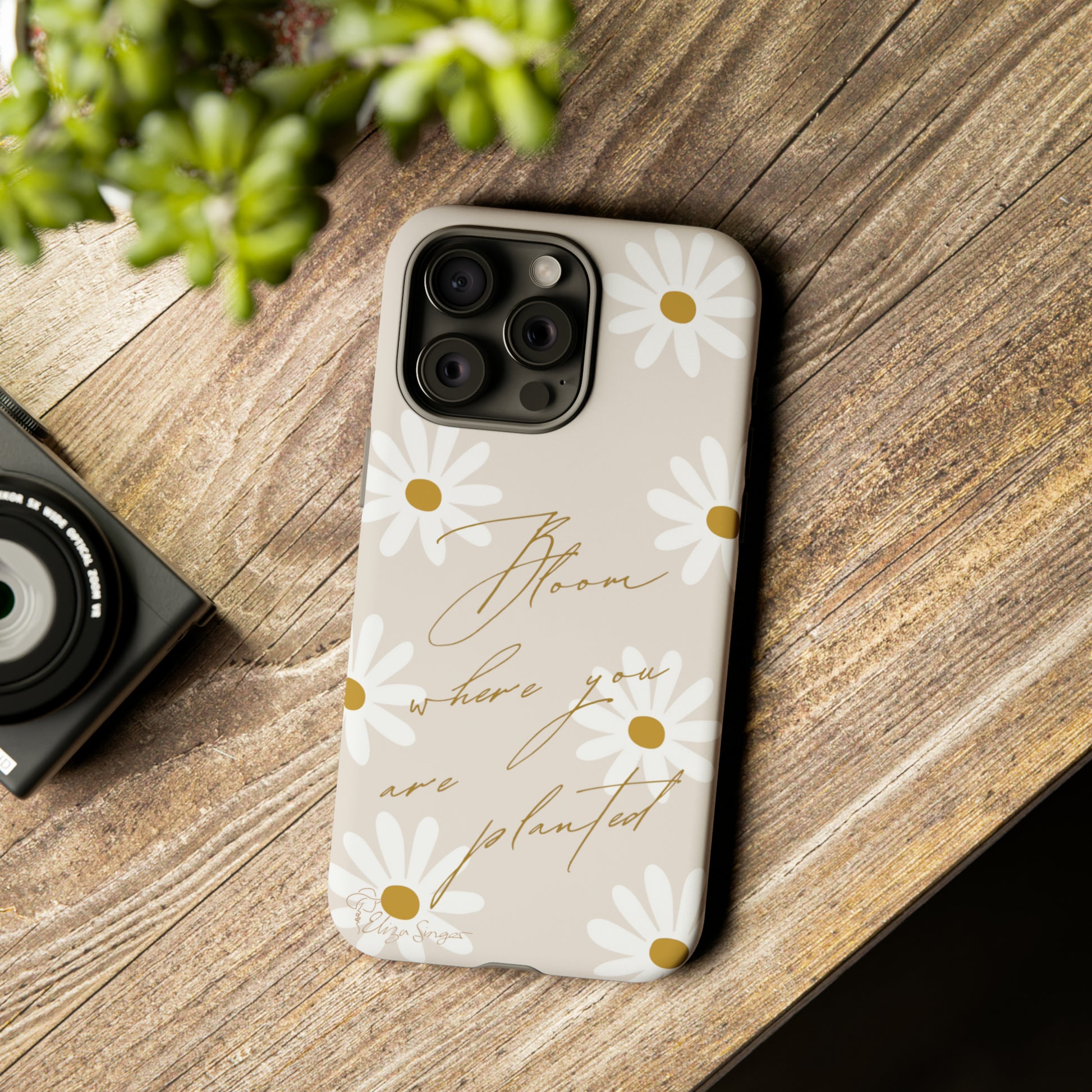 Sunny Boho Blooms: Boho Flower Daisy iPhone Tough Protective Case. A lively fusion of Flowers, Boho, and floral daisies design. Compatible with iPhone 15, 14, 13, XS, XR Pro/Max/Mini/P/Plus. Elevate Your Device with Bohemian Charm and Durability. #ElizaSinger #PhoneCase #FloralDesign