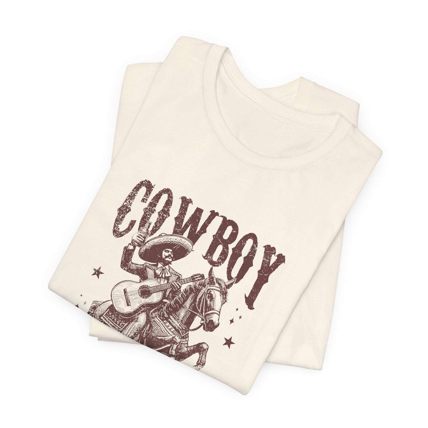 Cowboy Vibes: Bella Canvas T-shirt with Sombrero and Horse