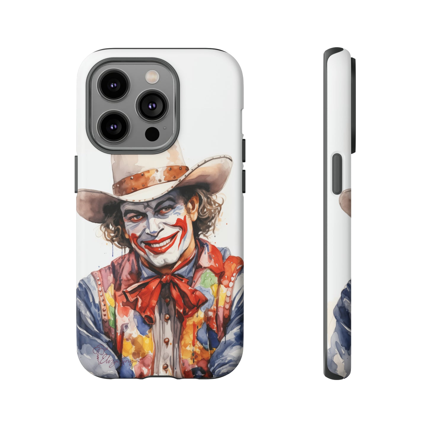 Unveiling our Tough Western Cell Phone Case: Watercolor Rodeo Clown Edition! Immerse yourself in the world of rodeo with this charming watercolor depiction of a rodeo clown on a white background. A perfect blend of style and durability.
