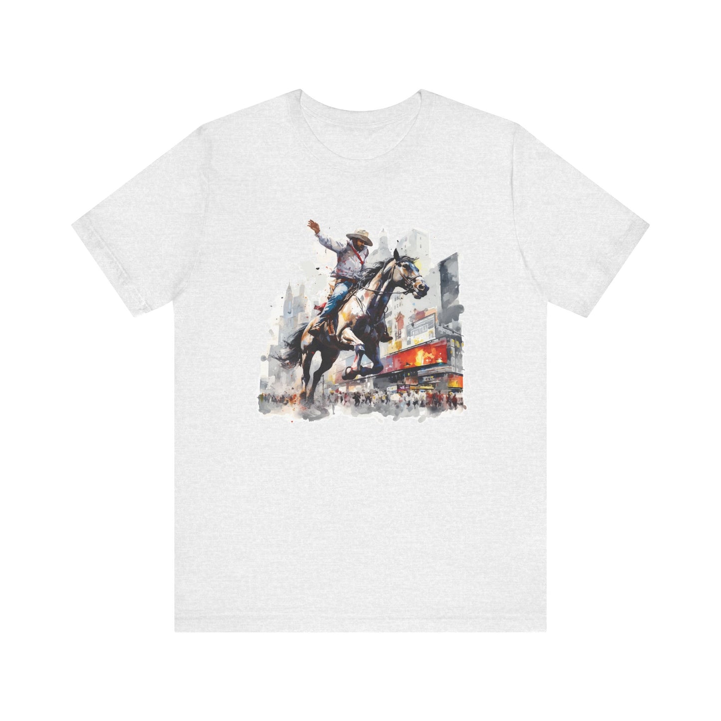 Urban Rodeo: Bella Canvas T-shirt with Cowboy in Times Square