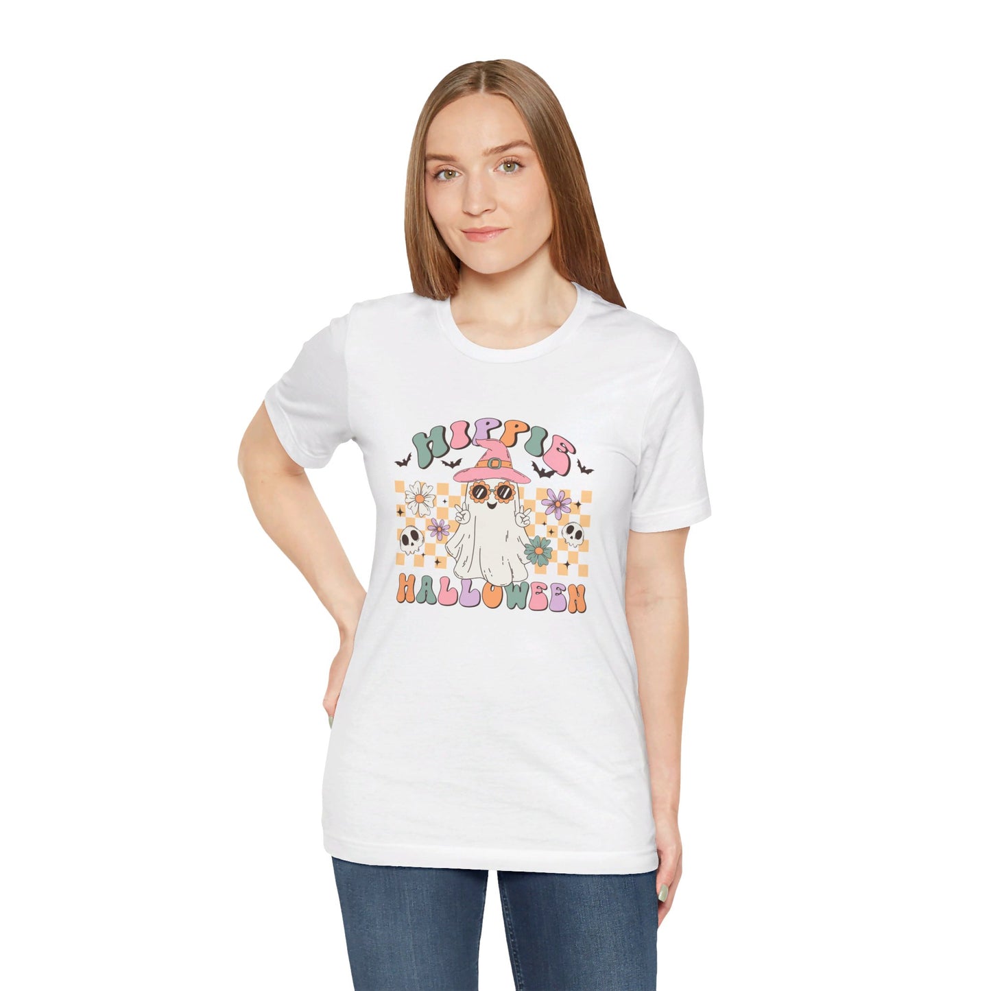 Hippie Halloween: Retro Ghost Bella Canvas T-shirt
