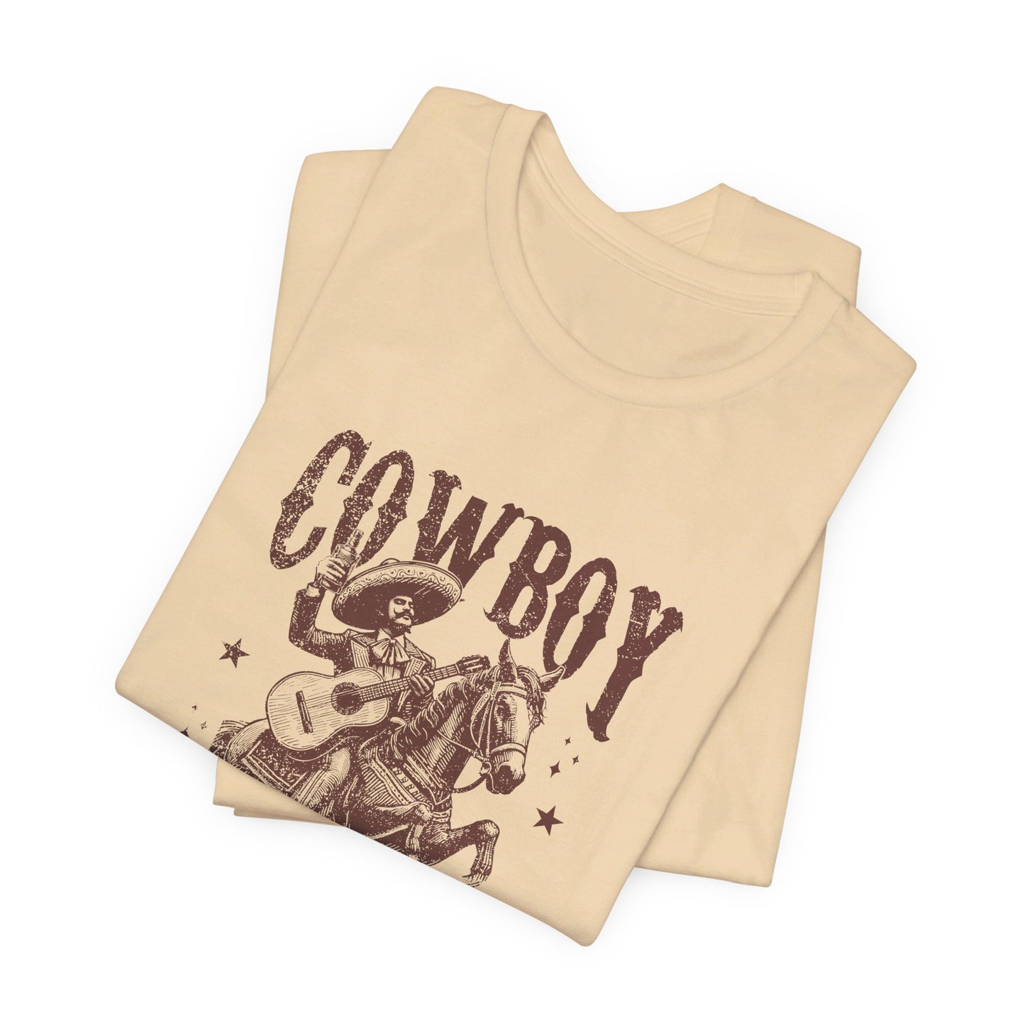 Cowboy Vibes: Bella Canvas T-shirt with Sombrero and Horse