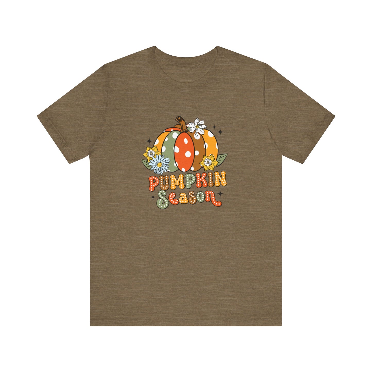 Pumpkin Season: Bella Canvas T-shirt with Multicolored Pumpkins
