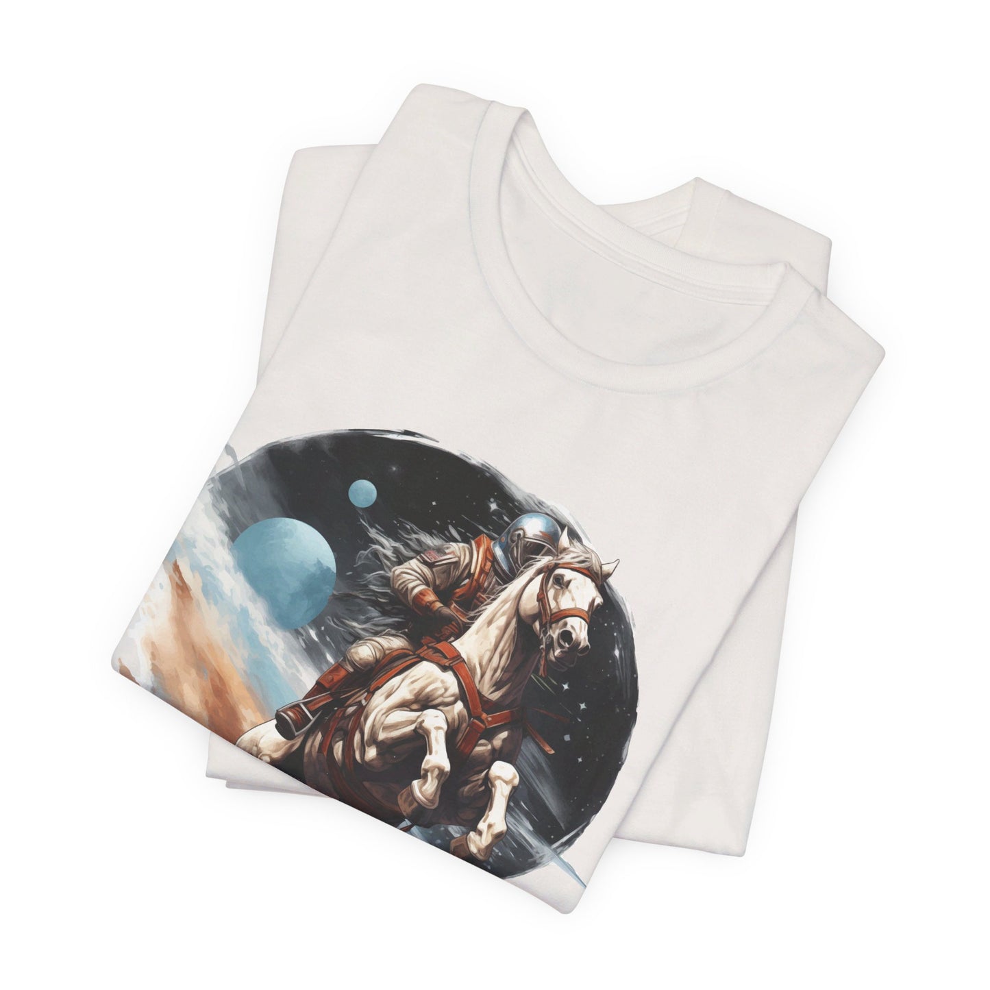 Intergalactic Rodeo: Astronaut on Horse Bella Canvas T-shirt