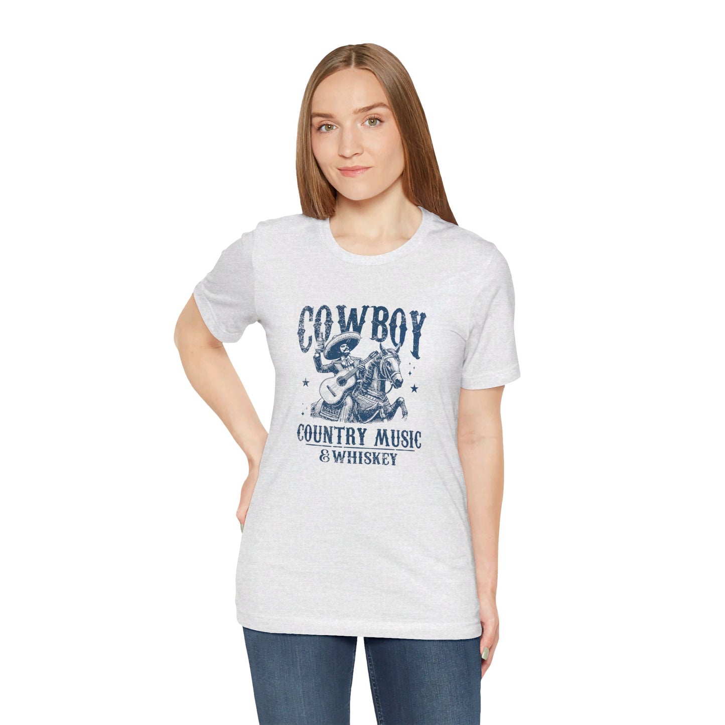 Cowboy Vibes: Bella Canvas T-shirt with Sombrero and Horse
