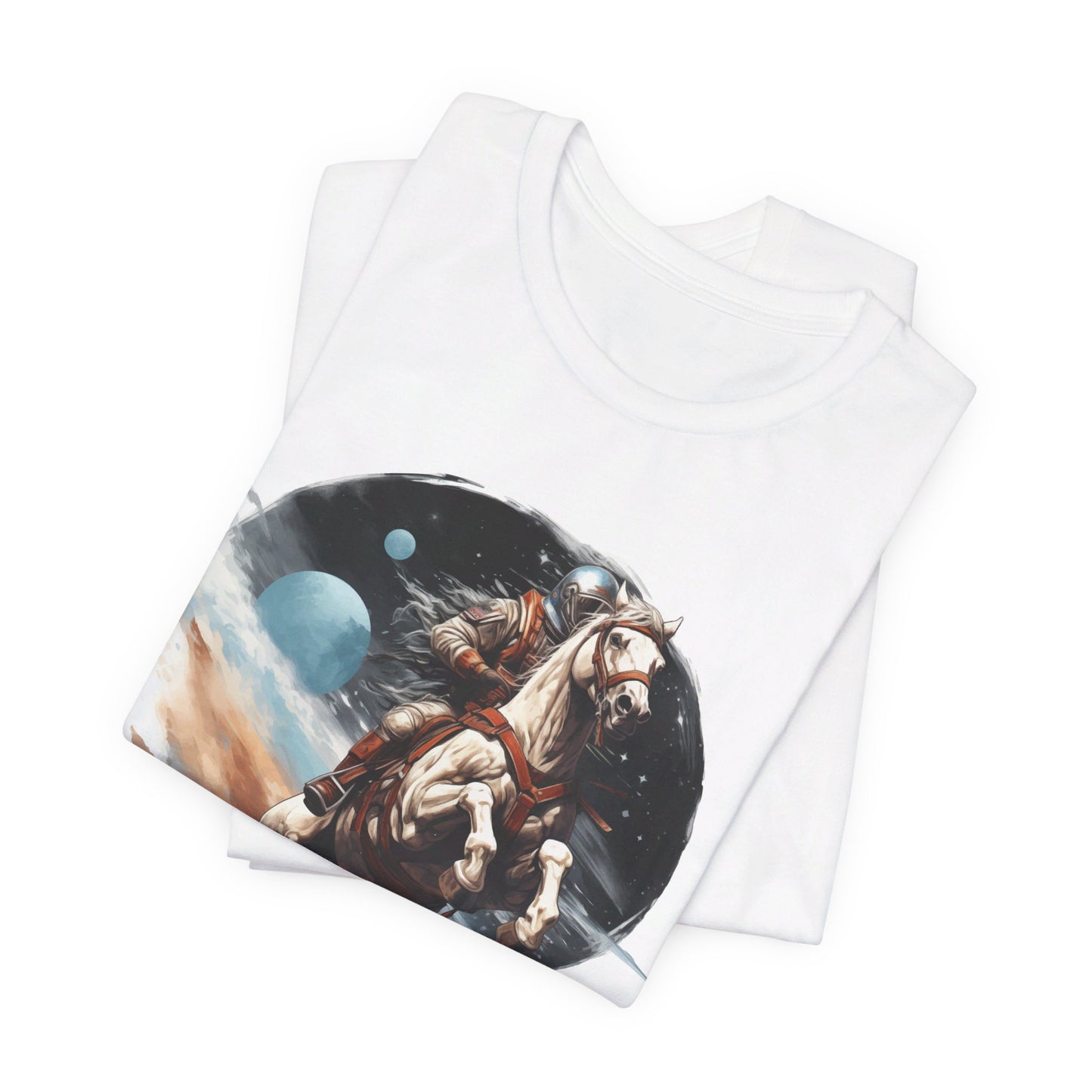 Intergalactic Rodeo: Astronaut on Horse Bella Canvas T-shirt