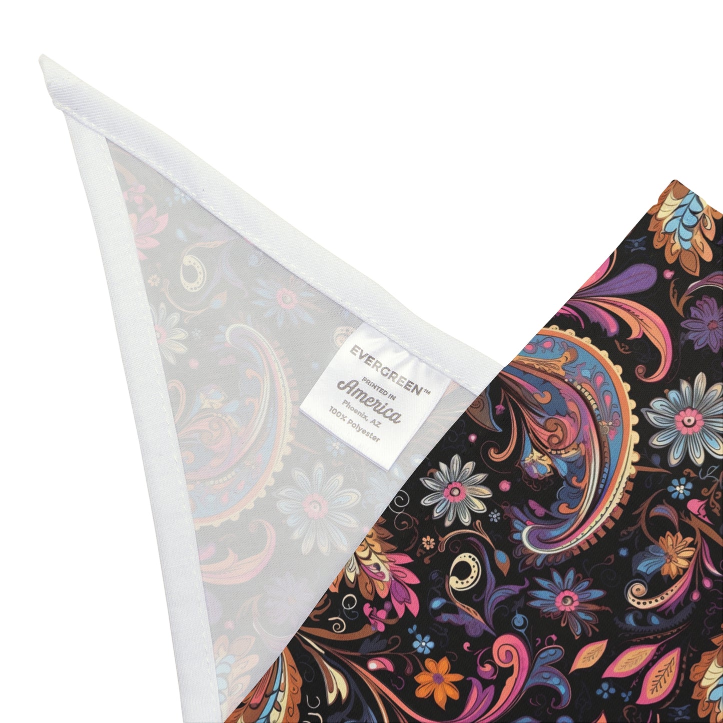 Embark on a journey of paisley dreams with our Paisley Dream Dog Bandana/Wild Rag. A paisley-style design on a dark background, featuring shades of soft purples, pinks, and touches of peach, creates a sophisticated and timeless accessory. Crafted from soft-spun polyester, this bandana/wild rag ensures both comfort and durability. Explore exclusive pet fashion at Eliza Singer, where each piece is a celebration of individuality and craftsmanship, designed for the discerning pet enthusiast.