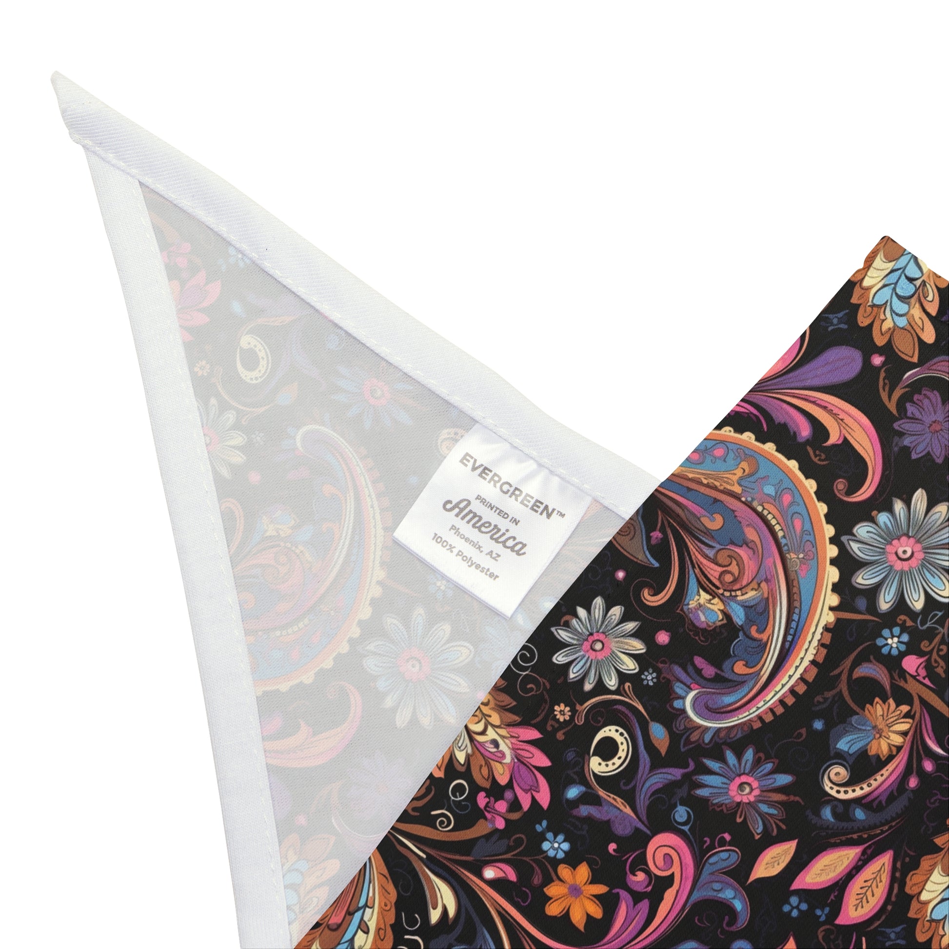 Embark on a journey of paisley dreams with our Paisley Dream Dog Bandana/Wild Rag. A paisley-style design on a dark background, featuring shades of soft purples, pinks, and touches of peach, creates a sophisticated and timeless accessory. Crafted from soft-spun polyester, this bandana/wild rag ensures both comfort and durability. Explore exclusive pet fashion at Eliza Singer, where each piece is a celebration of individuality and craftsmanship, designed for the discerning pet enthusiast.