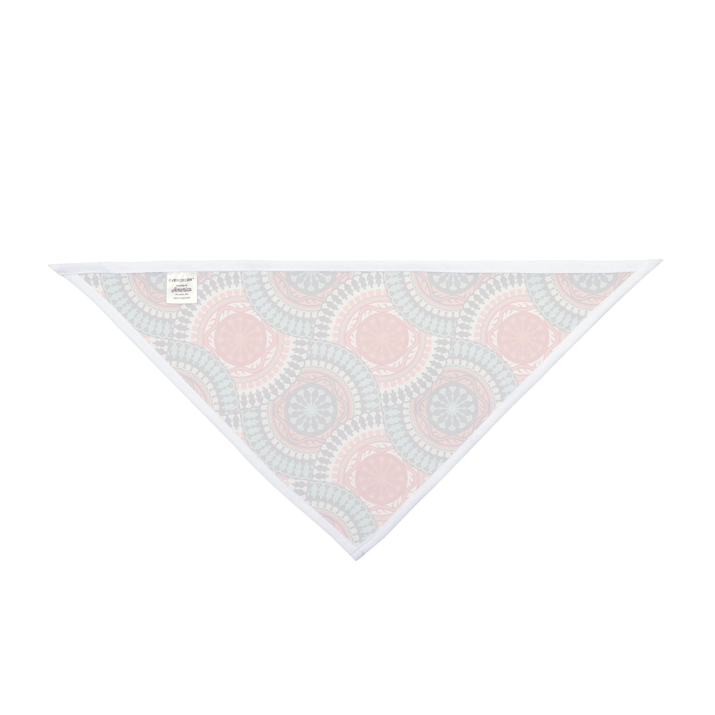 Step into a world of Western elegance with our Western Charm Dog Bandana/Wild Rag. The muted mandala-style design, almost resembling a Western concho, in colors of turquoise, coral, and dark purple creates a visually stunning and sophisticated accessory. Crafted from soft-spun polyester, this bandana/wild rag ensures both comfort