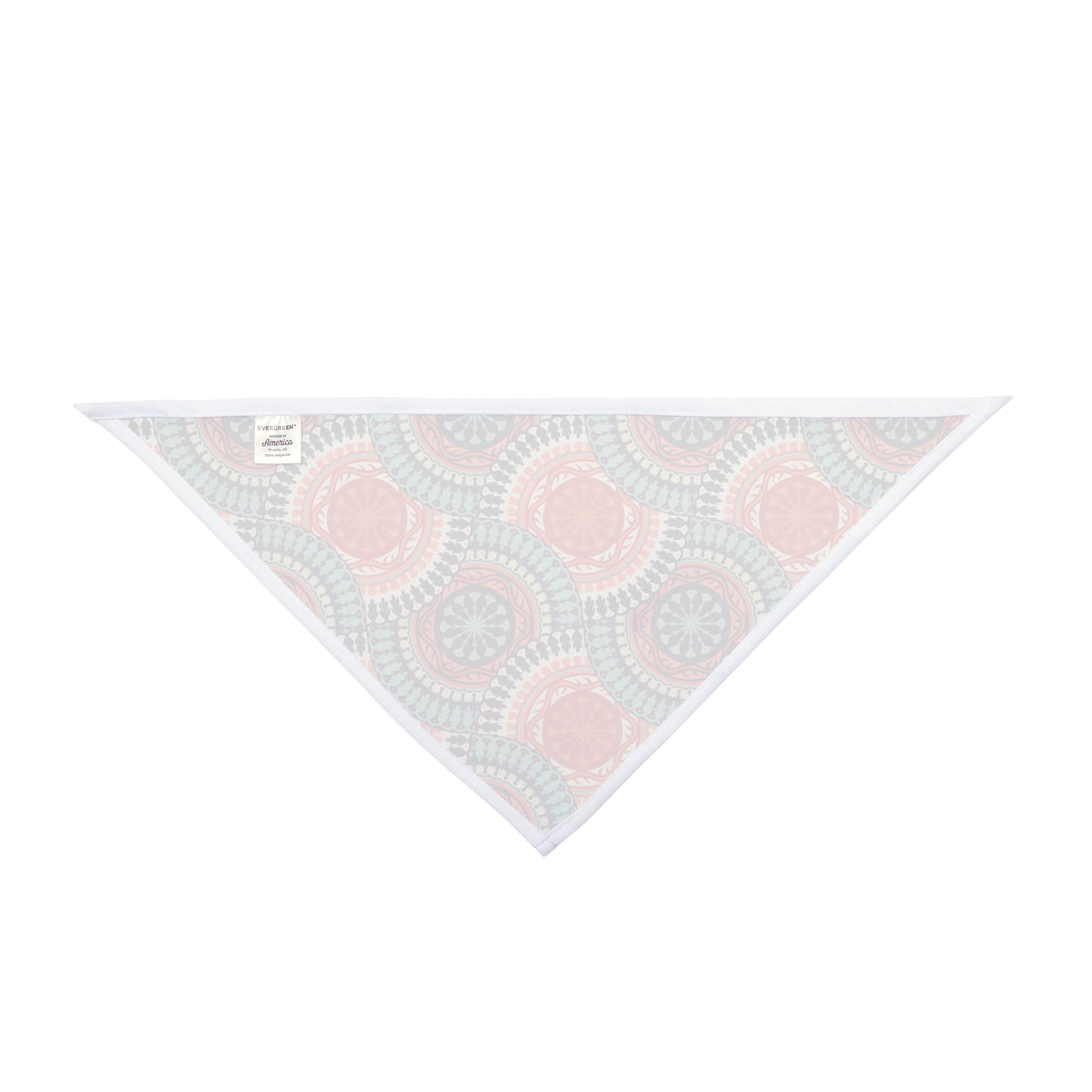 Step into a world of Western elegance with our Western Charm Dog Bandana/Wild Rag. The muted mandala-style design, almost resembling a Western concho, in colors of turquoise, coral, and dark purple creates a visually stunning and sophisticated accessory. Crafted from soft-spun polyester, this bandana/wild rag ensures both comfort