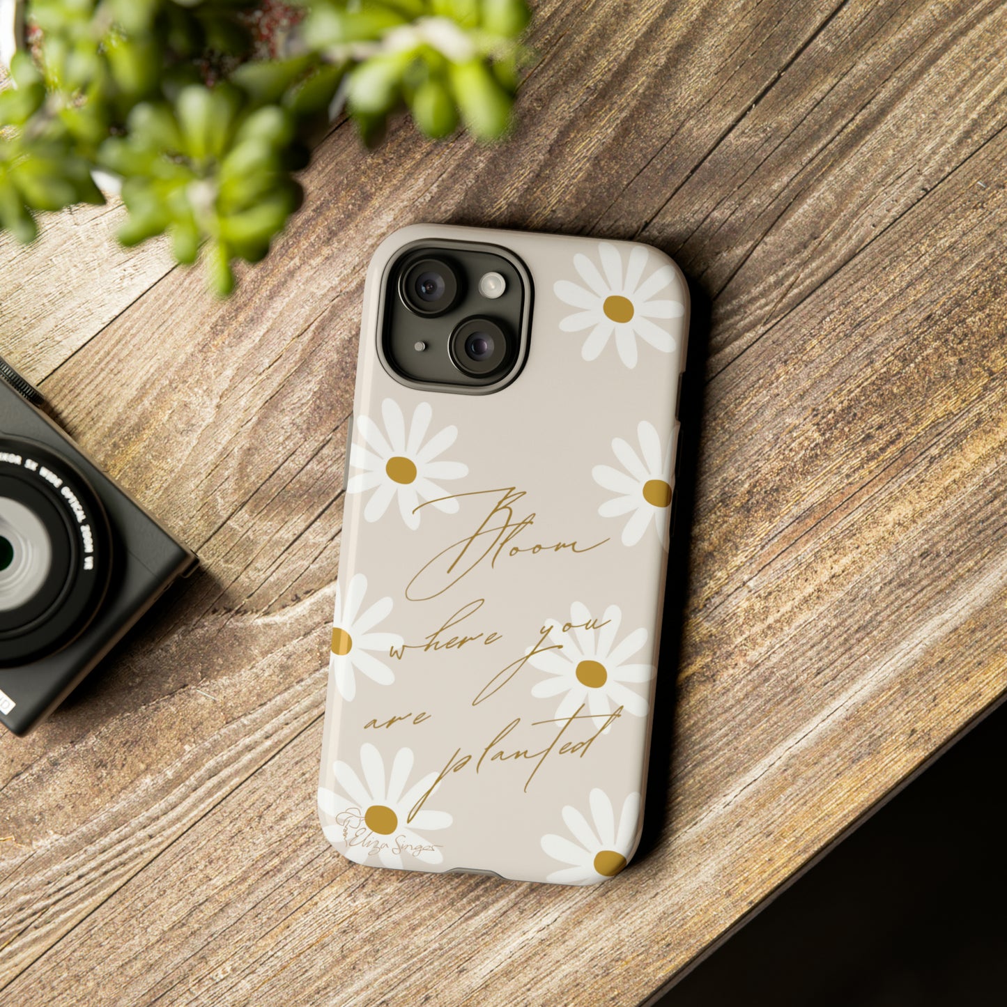 Sunny Boho Blooms: Boho Flower Daisy iPhone Tough Protective Case. A lively fusion of Flowers, Boho, and floral daisies design. Compatible with iPhone 15, 14, 13, XS, XR Pro/Max/Mini/P/Plus. Elevate Your Device with Bohemian Charm and Durability. #ElizaSinger #PhoneCase #FloralDesign