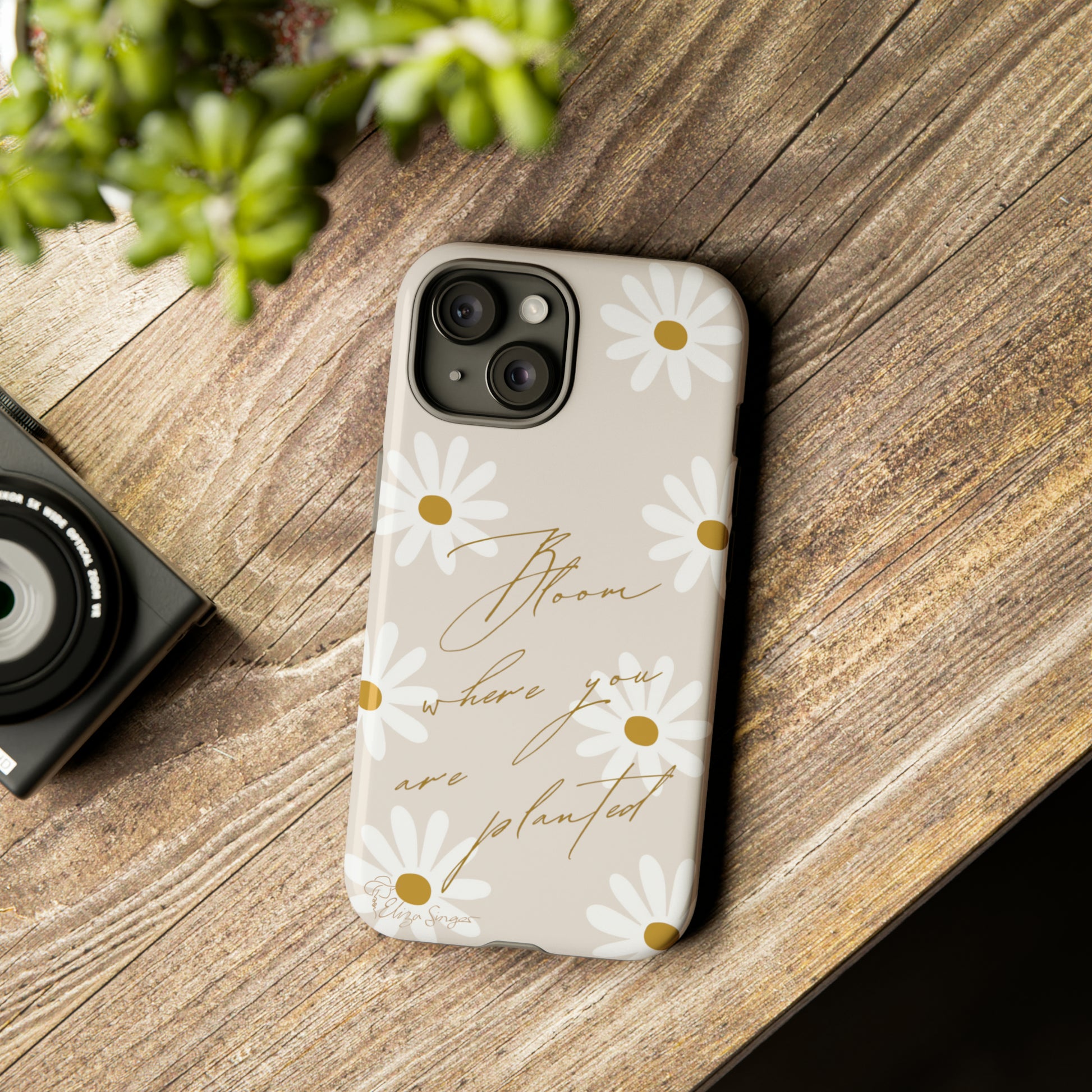 Sunny Boho Blooms: Boho Flower Daisy iPhone Tough Protective Case. A lively fusion of Flowers, Boho, and floral daisies design. Compatible with iPhone 15, 14, 13, XS, XR Pro/Max/Mini/P/Plus. Elevate Your Device with Bohemian Charm and Durability. #ElizaSinger #PhoneCase #FloralDesign