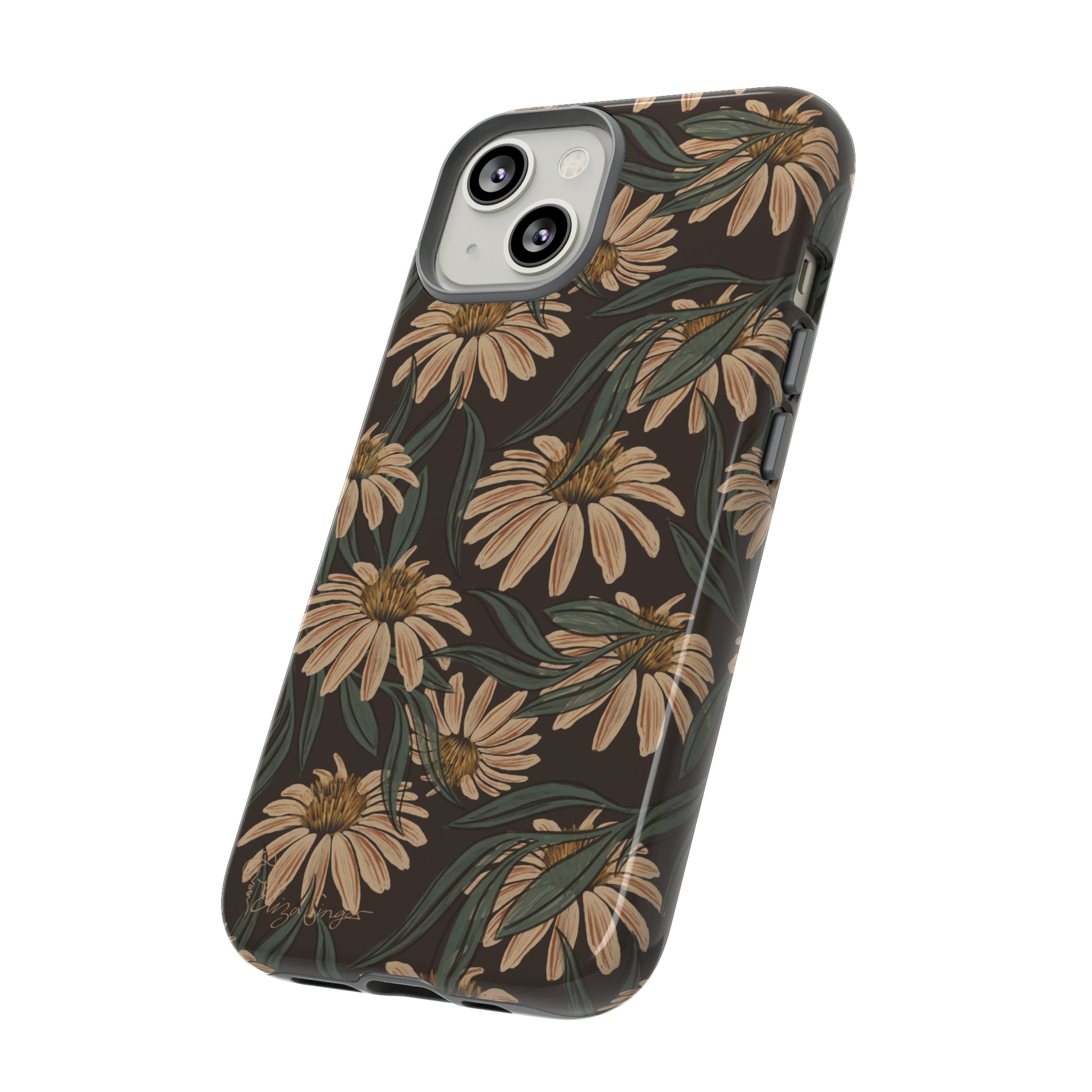 Meadows in Bloom: Boho Meadows Daisy iPhone Tough Protective Cover. A picturesque fusion of Flowers, Boho, and floral daisies in a Western design. Compatible with iPhone 15, 14, 13, XS, XR Pro/Max/Mini/P/Plus. Embrace Nature's Beauty with Style and Durability. #ElizaSinger #PhoneCase #BohoFloral