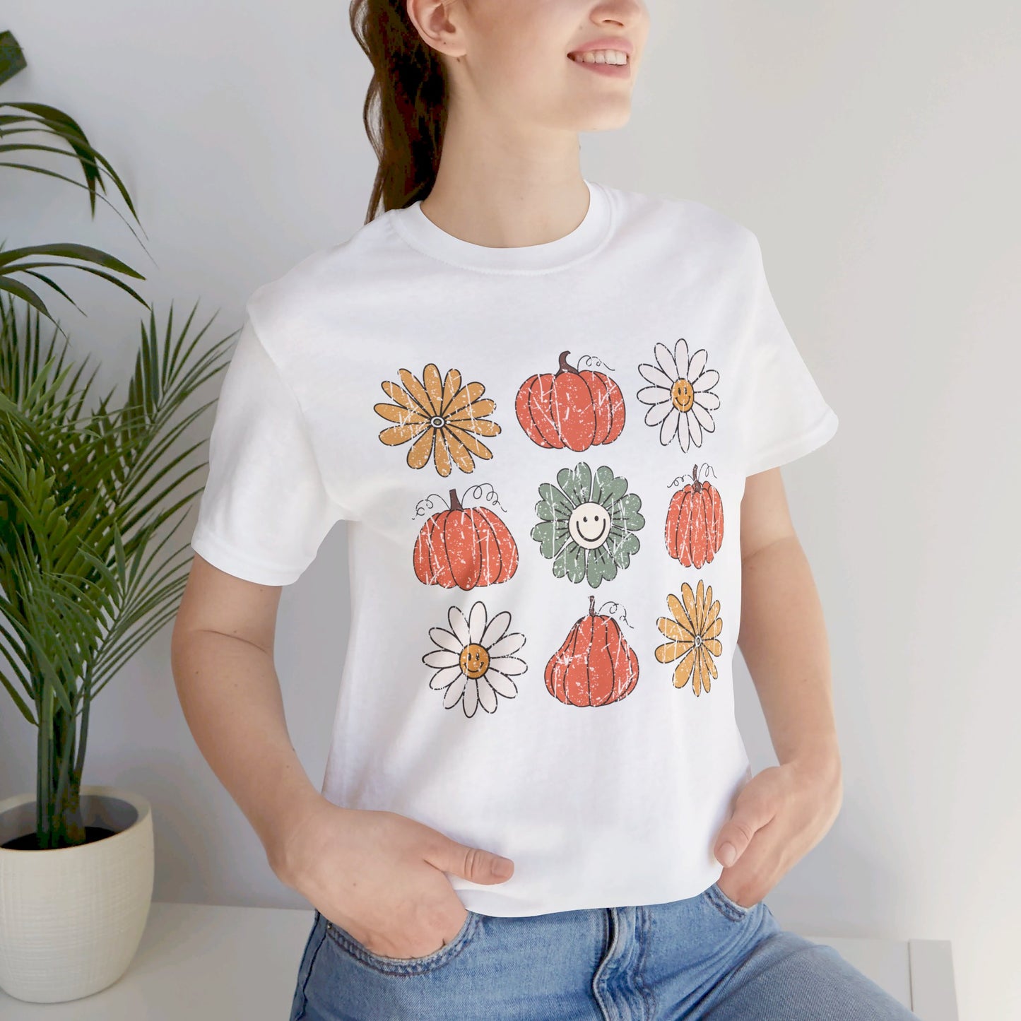 Daisy Pumpkin Patch: Halloween Bella Canvas T-shirt