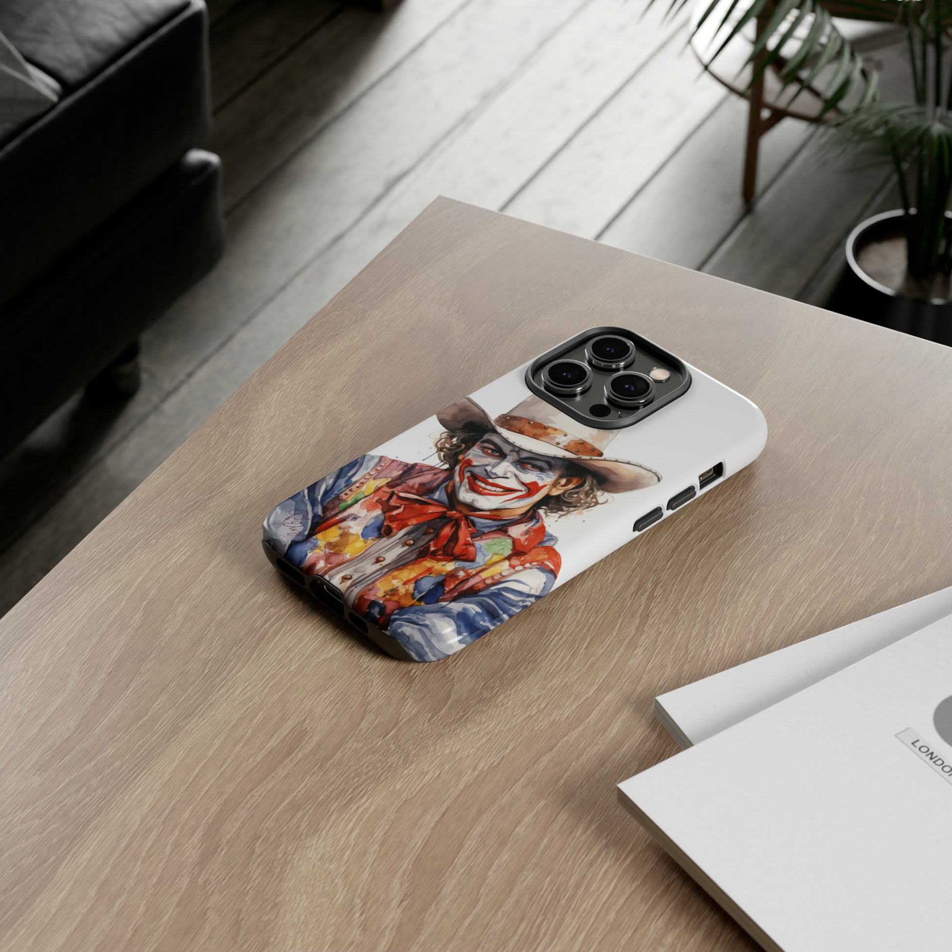 Unveiling our Tough Western Cell Phone Case: Watercolor Rodeo Clown Edition! Immerse yourself in the world of rodeo with this charming watercolor depiction of a rodeo clown on a white background. A perfect blend of style and durability.