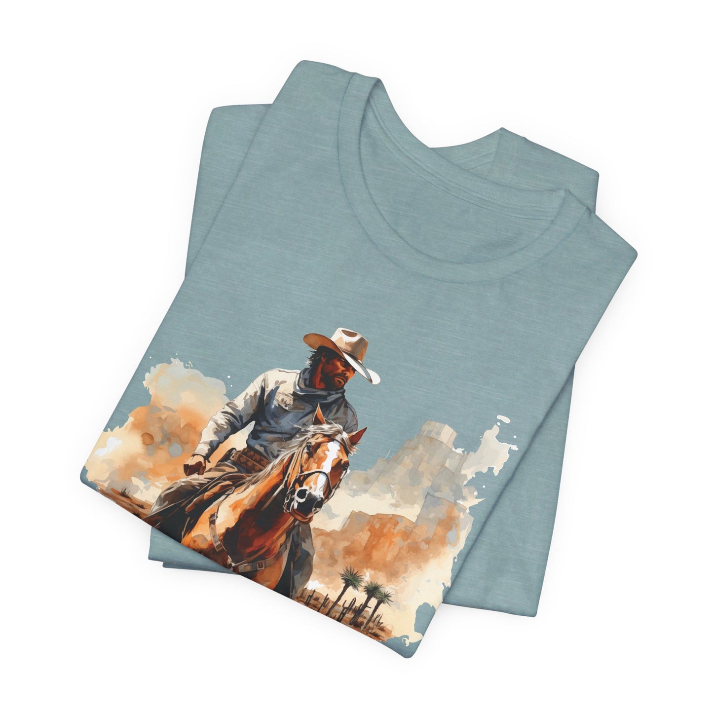 Lone Ranger: Bella Canvas T-shirt with Cowboy in Desert
