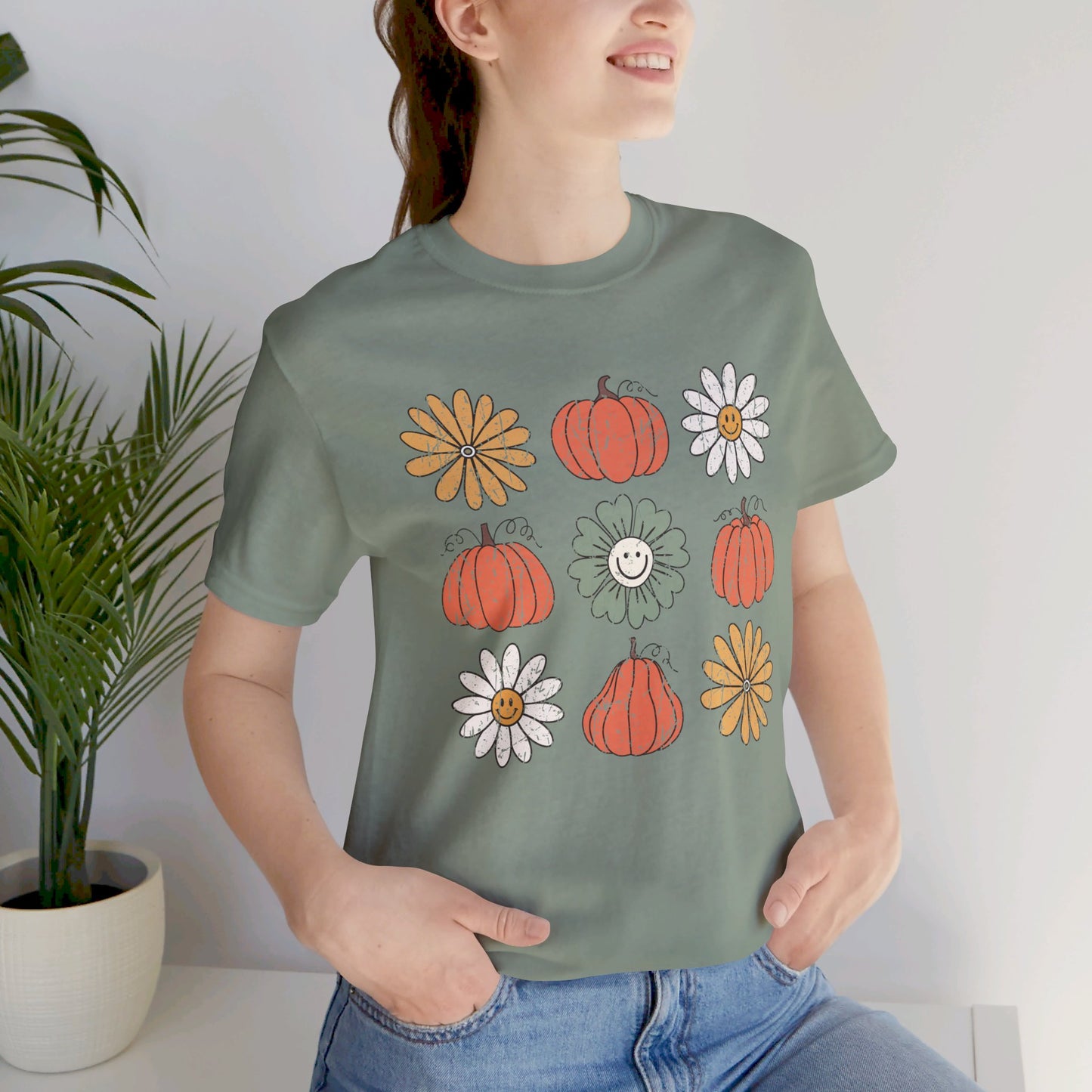 Daisy Pumpkin Patch: Halloween Bella Canvas T-shirt