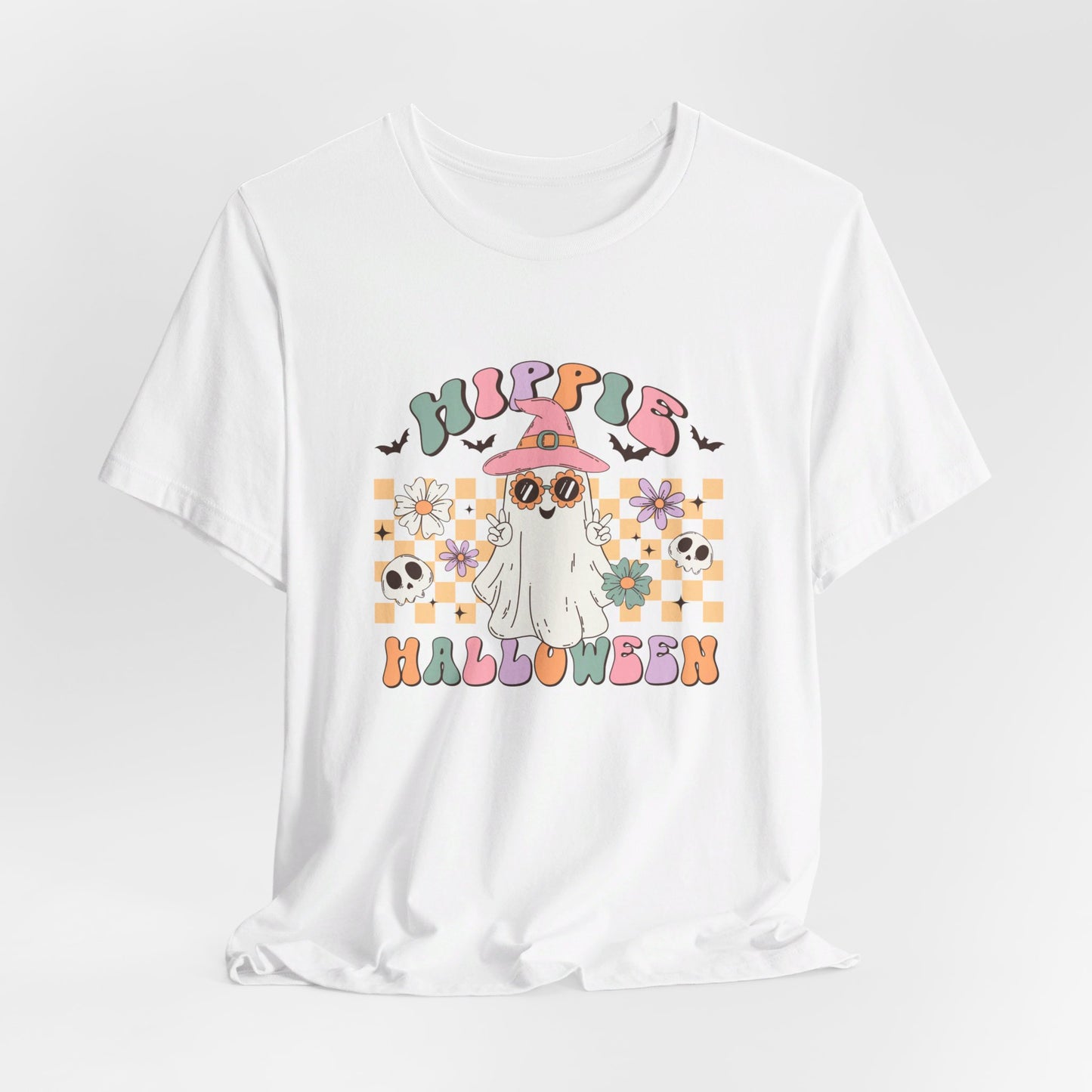 Hippie Halloween: Retro Ghost Bella Canvas T-shirt