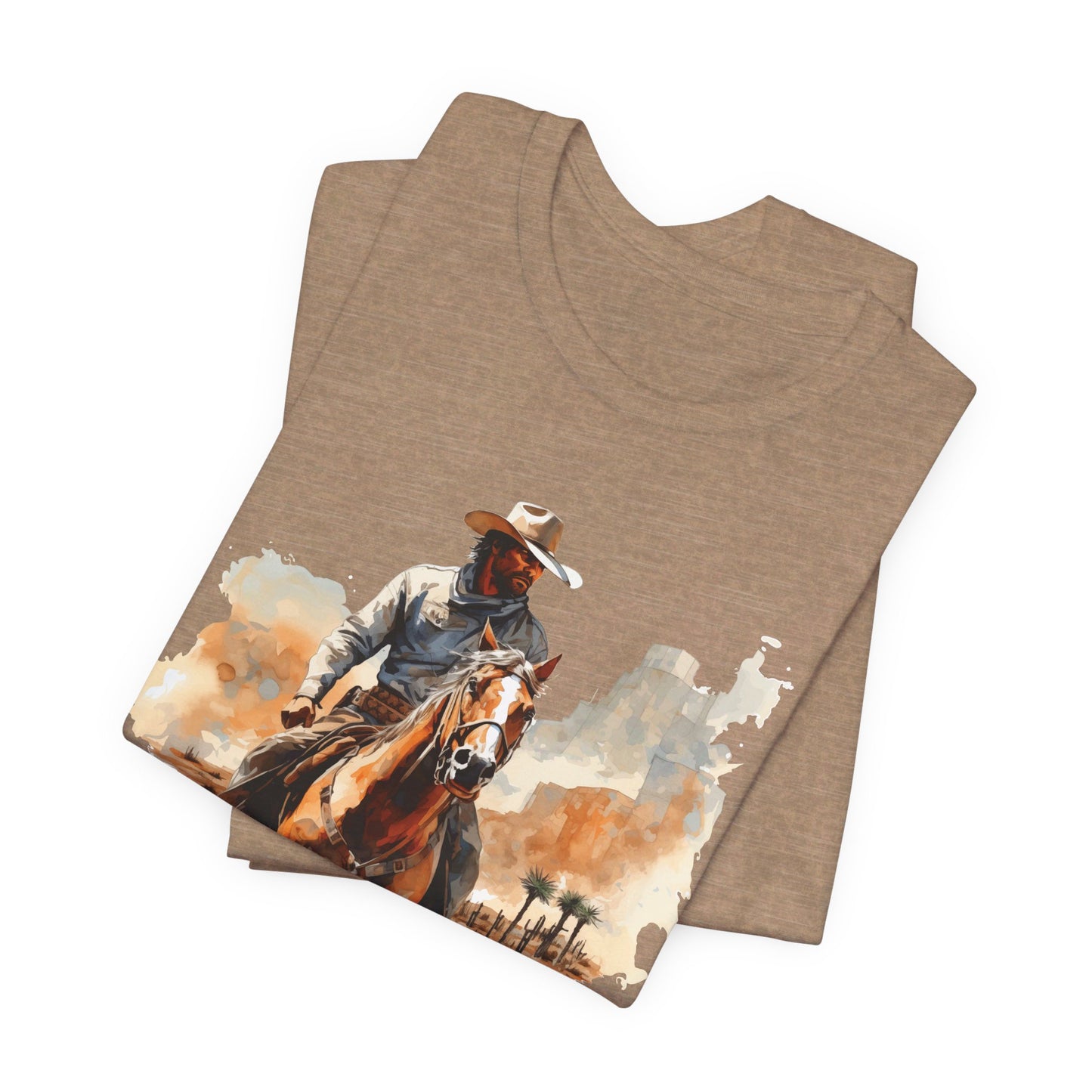 Lone Ranger: Bella Canvas T-shirt with Cowboy in Desert