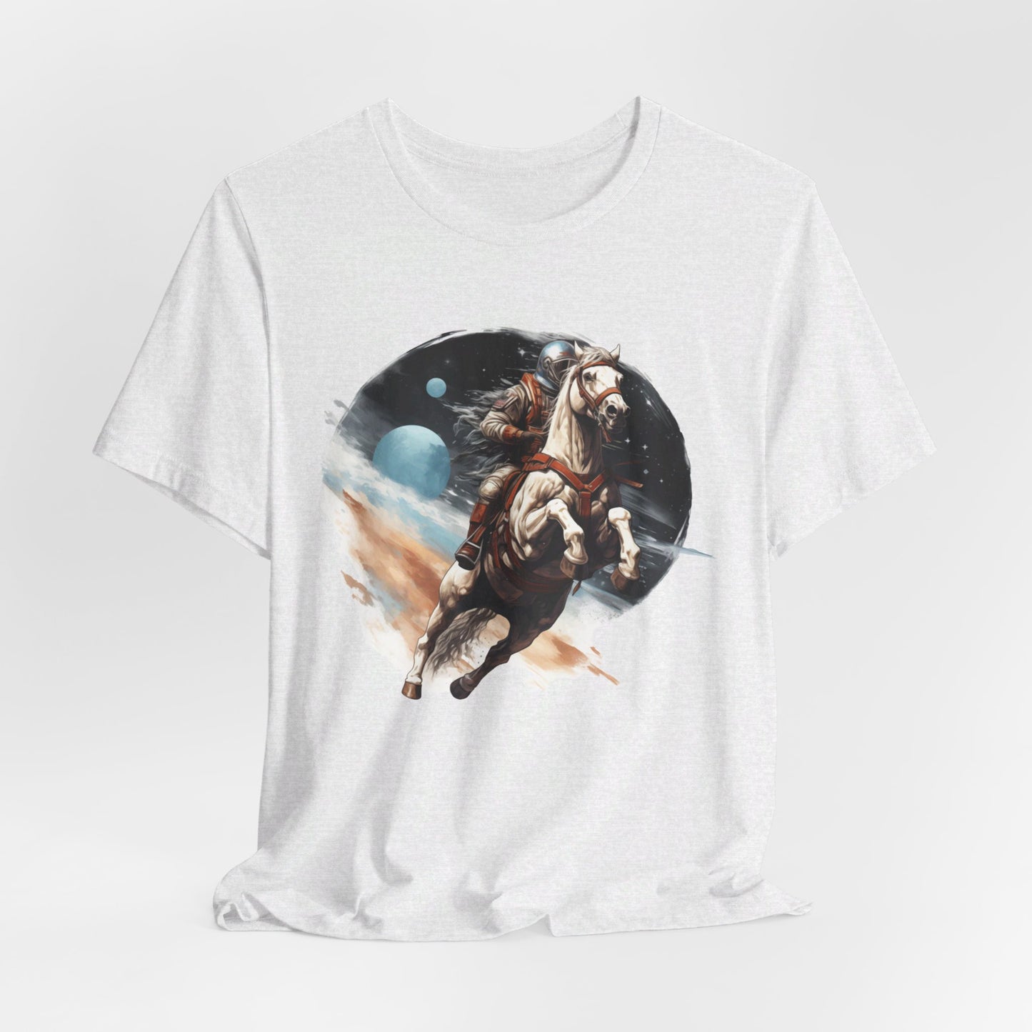 Intergalactic Rodeo: Astronaut on Horse Bella Canvas T-shirt