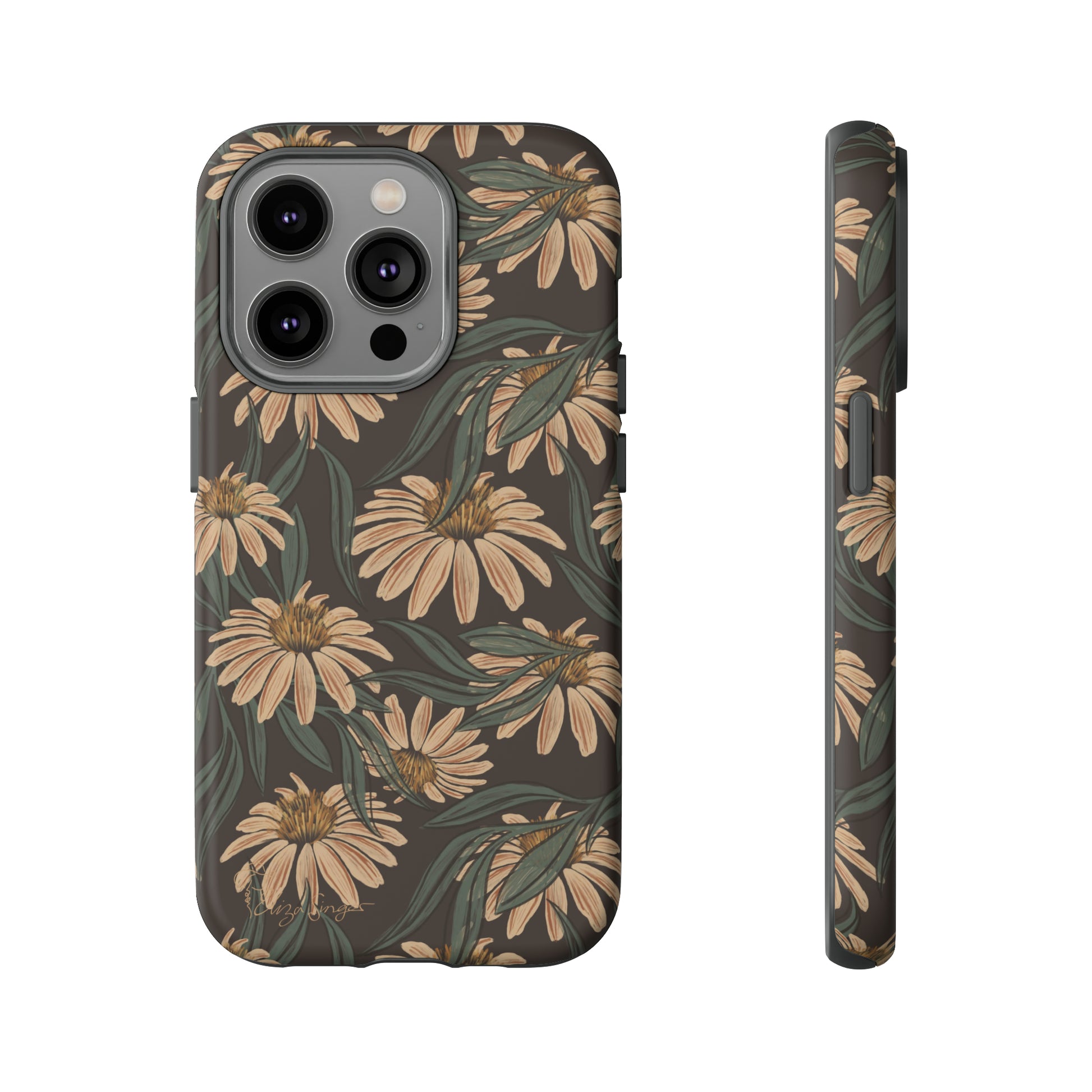 Meadows in Bloom: Boho Meadows Daisy iPhone Tough Protective Cover. A picturesque fusion of Flowers, Boho, and floral daisies in a Western design. Compatible with iPhone 15, 14, 13, XS, XR Pro/Max/Mini/P/Plus. Embrace Nature's Beauty with Style and Durability. #ElizaSinger #PhoneCase #BohoFloral