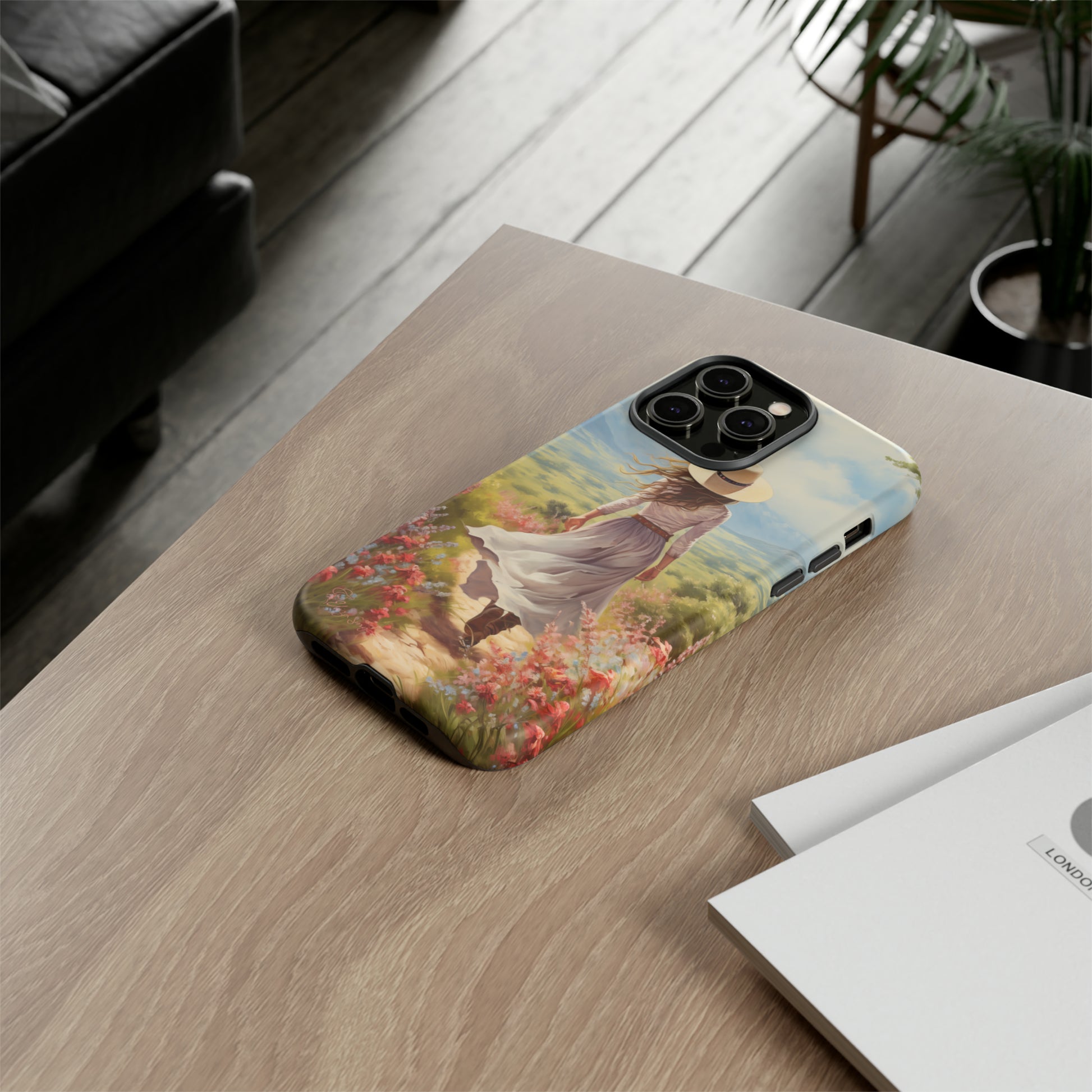 Embrace Whimsical Protection: Tough Western Cell Phone Case by Eliza Singer. Step into a World of Enchantment with a Stylish Woman Amidst Nature's Beauty. Safeguard Your Phone with Artistic Charm. #ElizaSinger #PhoneCase #WesternStyle 