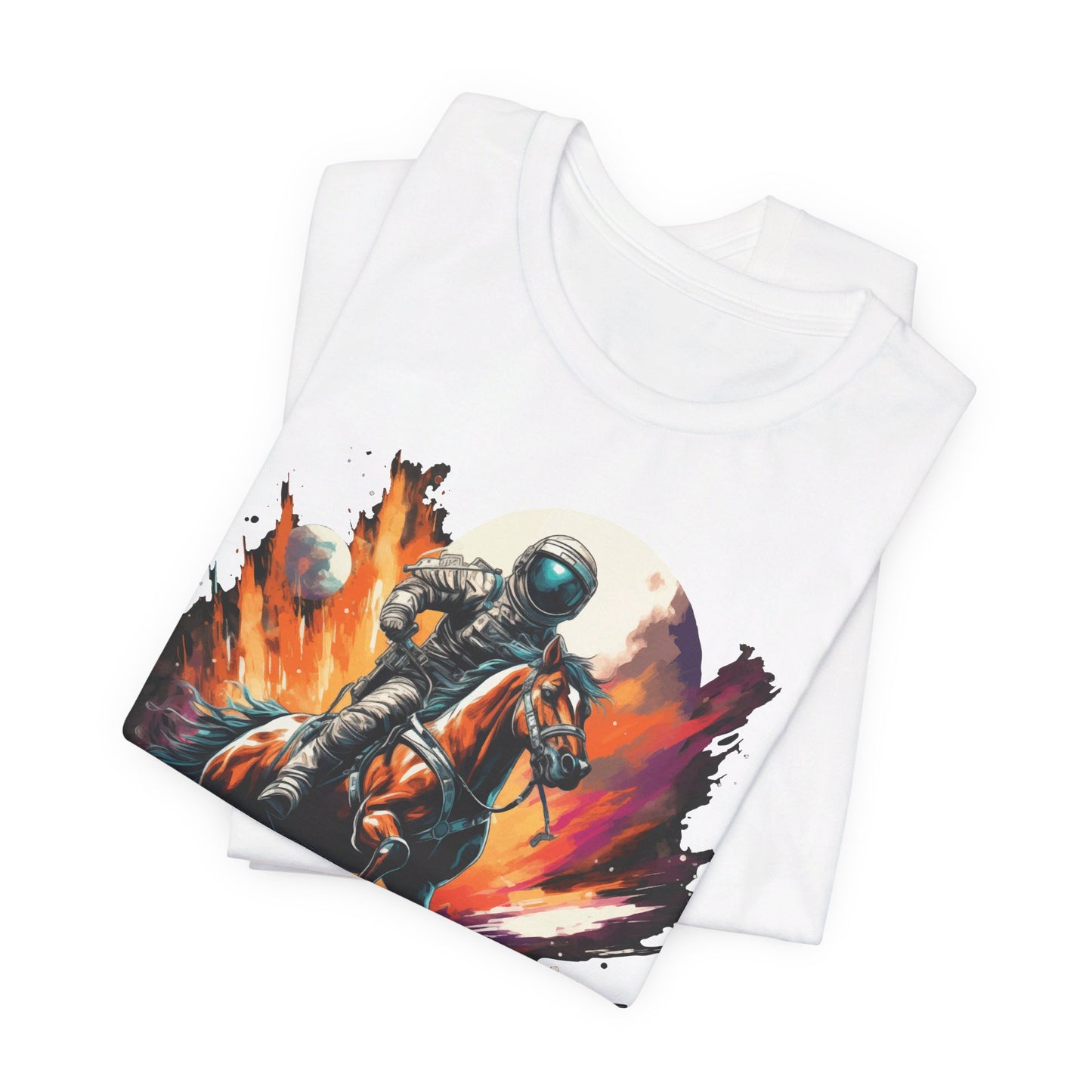 Astronaut Cowboy in Space: Colorful Bella Canvas T-shirt