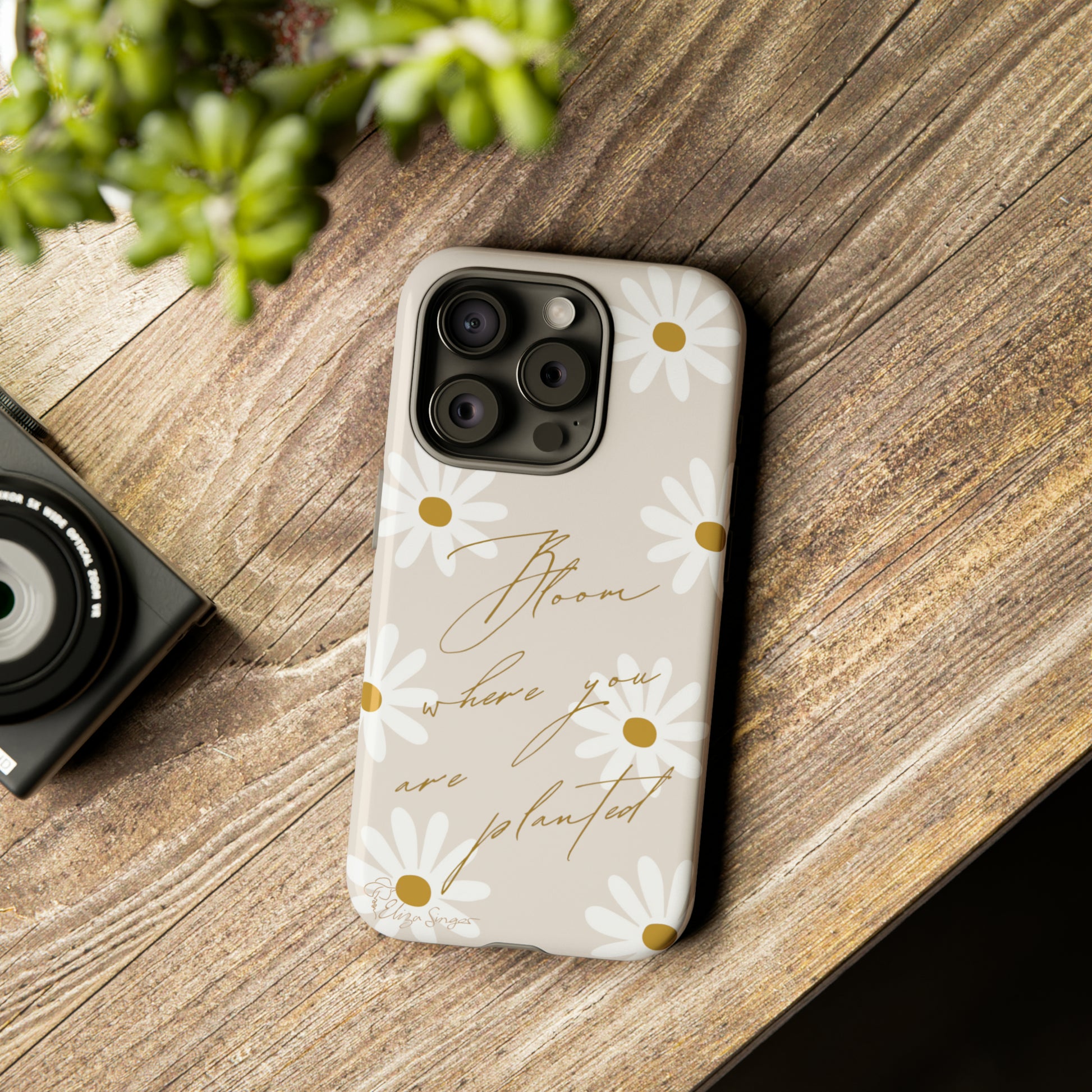 Sunny Boho Blooms: Boho Flower Daisy iPhone Tough Protective Case. A lively fusion of Flowers, Boho, and floral daisies design. Compatible with iPhone 15, 14, 13, XS, XR Pro/Max/Mini/P/Plus. Elevate Your Device with Bohemian Charm and Durability. #ElizaSinger #PhoneCase #FloralDesign