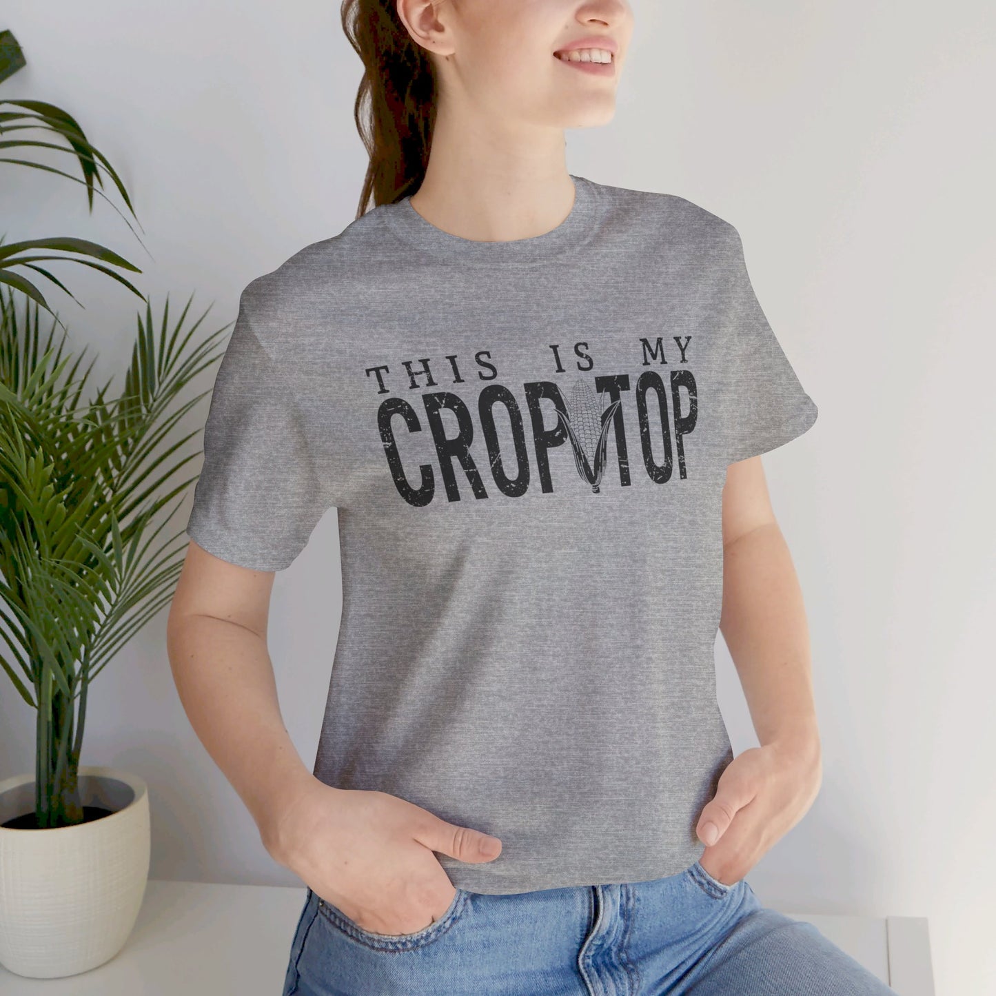 Corn Crop: Bella Canvas T-shirt with Corn Head and Slogan