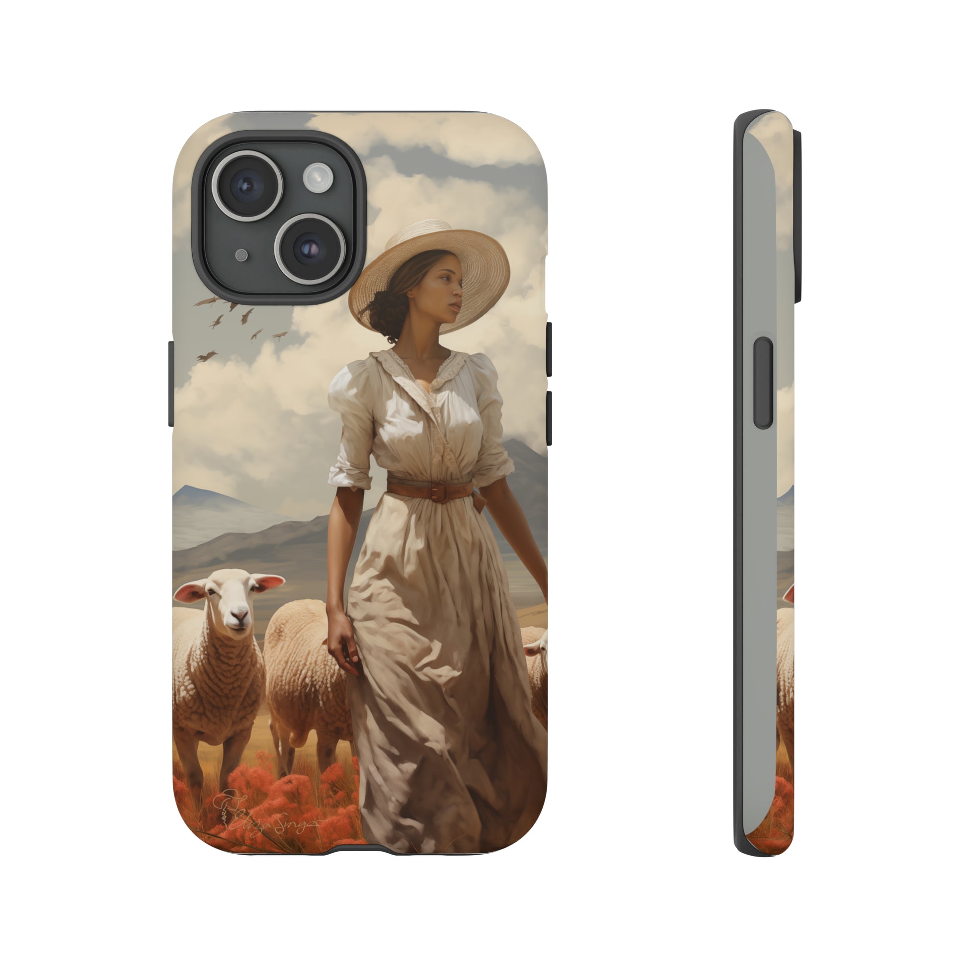 Misty Prairie Wanderer: Elevate your Tough Western Cell Phone Case with a captivating twist. This edition offers a misty take on the vintage painted design, providing a unique and enchanting touch. Experience the allure of the unknown. #ElizaSinger #PhoneCase #VintageDesign