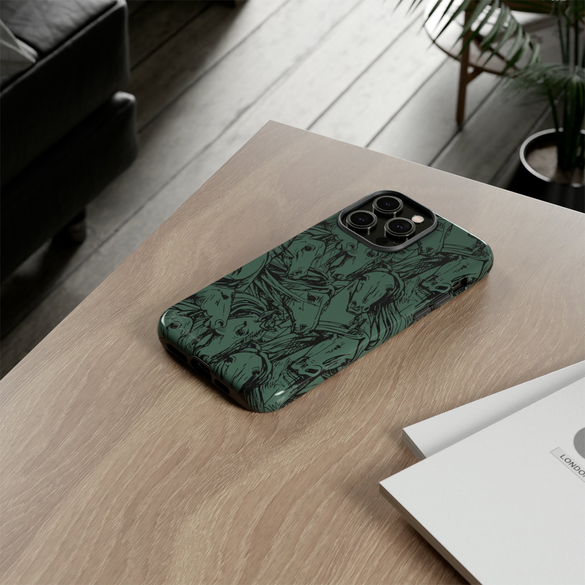 Gallop in Style: Horse Art Western Design iPhone Tough Protective Cover. Featuring a Scribble Horse Drawing, this makes the perfect equestrian gift. Compatible with iPhone 15, 14, 13, XS, XR Pro/Max/Mini/P/Plus. Unleash the Rider in You with Style and Durability. #ElizaSinger #PhoneCase #EquestrianGift