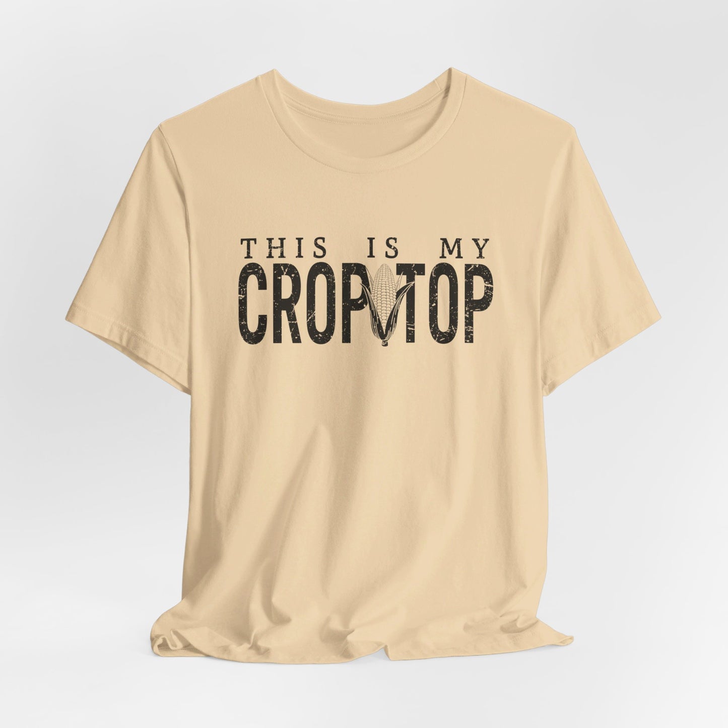 Corn Crop: Bella Canvas T-shirt with Corn Head and Slogan