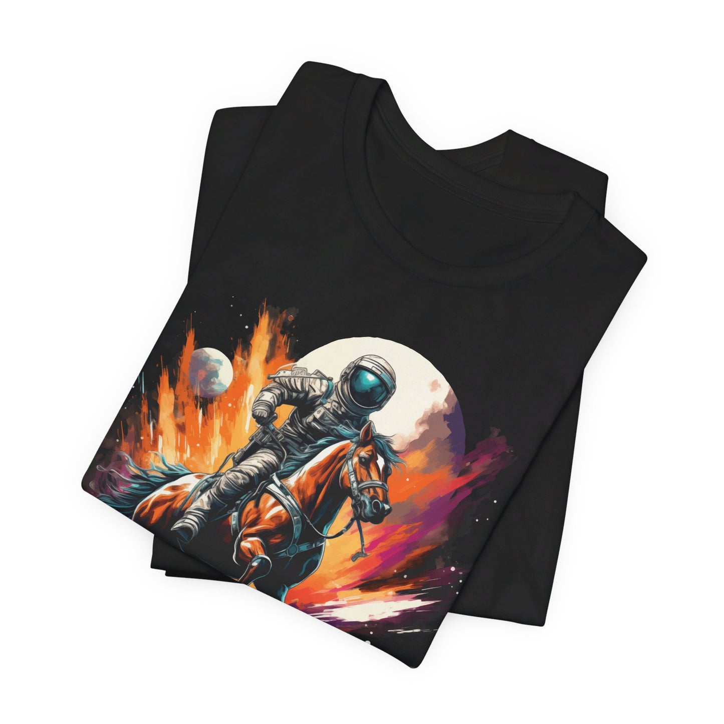 Astronaut Cowboy in Space: Colorful Bella Canvas T-shirt